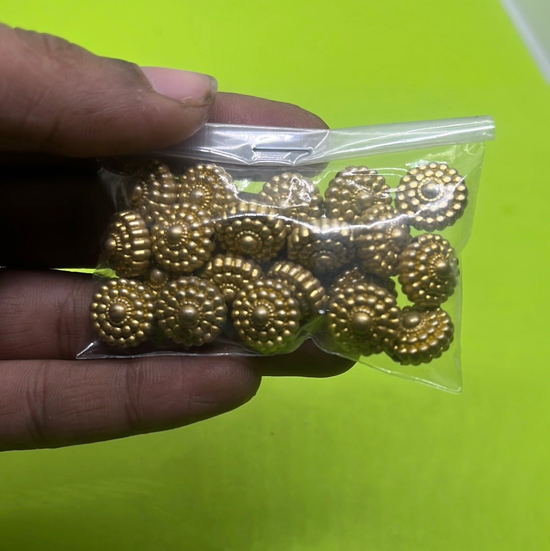 Golden round antique spacer beads more than 25pc