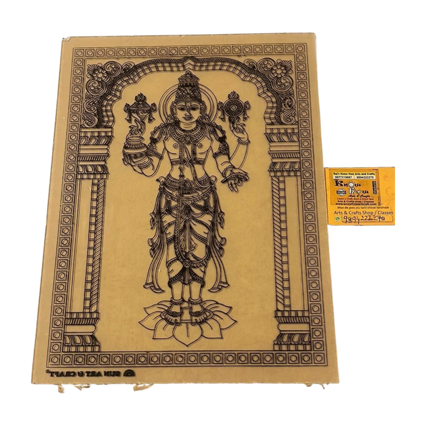 Standing Perumal  Tanjore Reverse Fibre Glass Painting