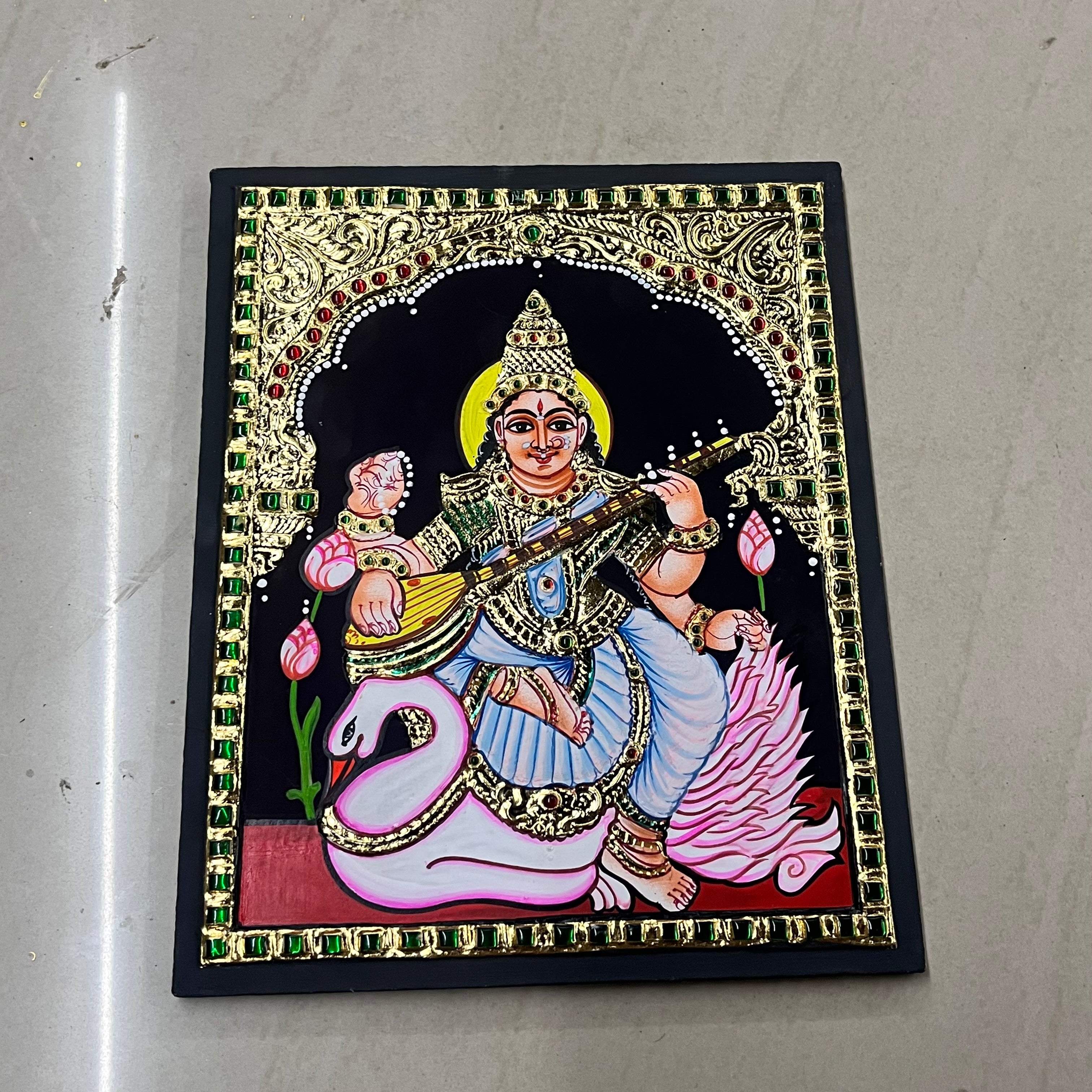 Saraswathi Tanjore painting 8x10(15days delivery form payment date)-1pack