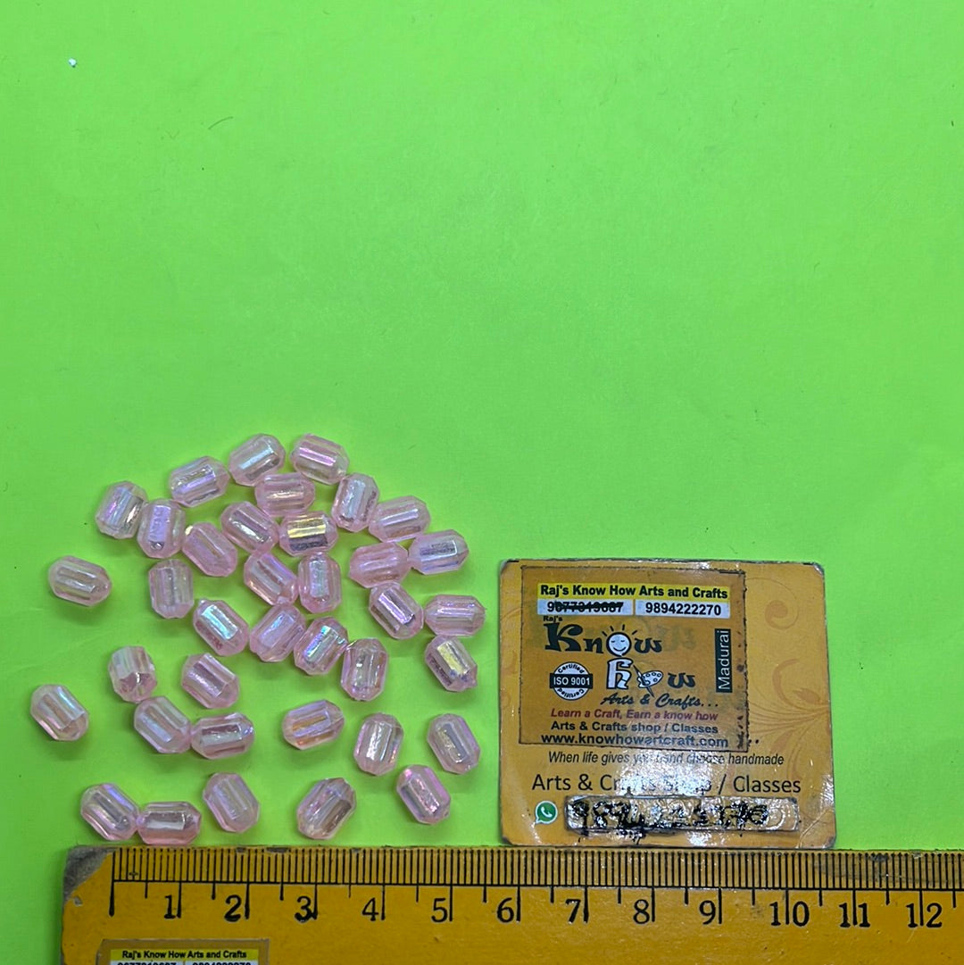 Pink Plastic beads 100g