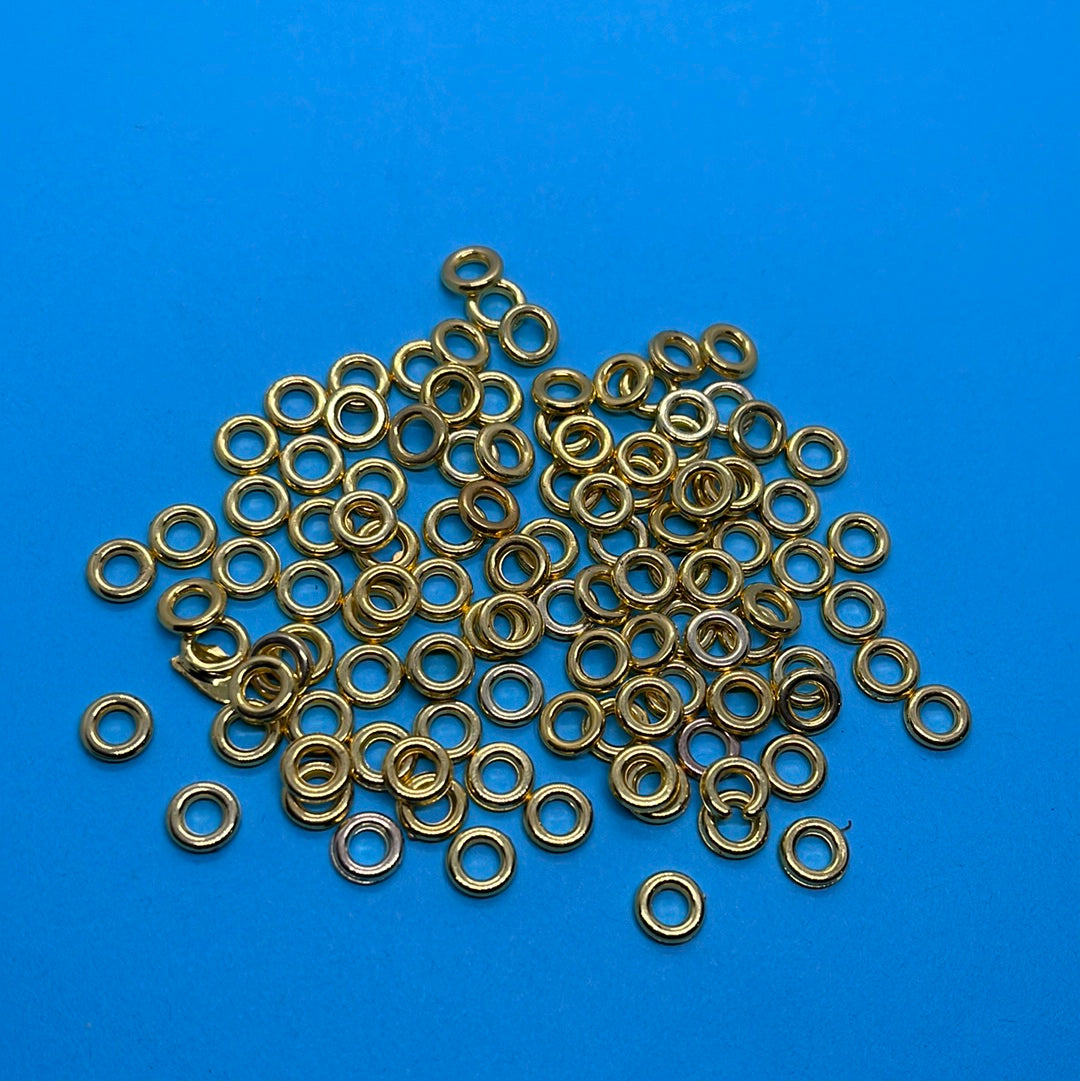 5mm  golden jump ring jewelry making more than 25pc