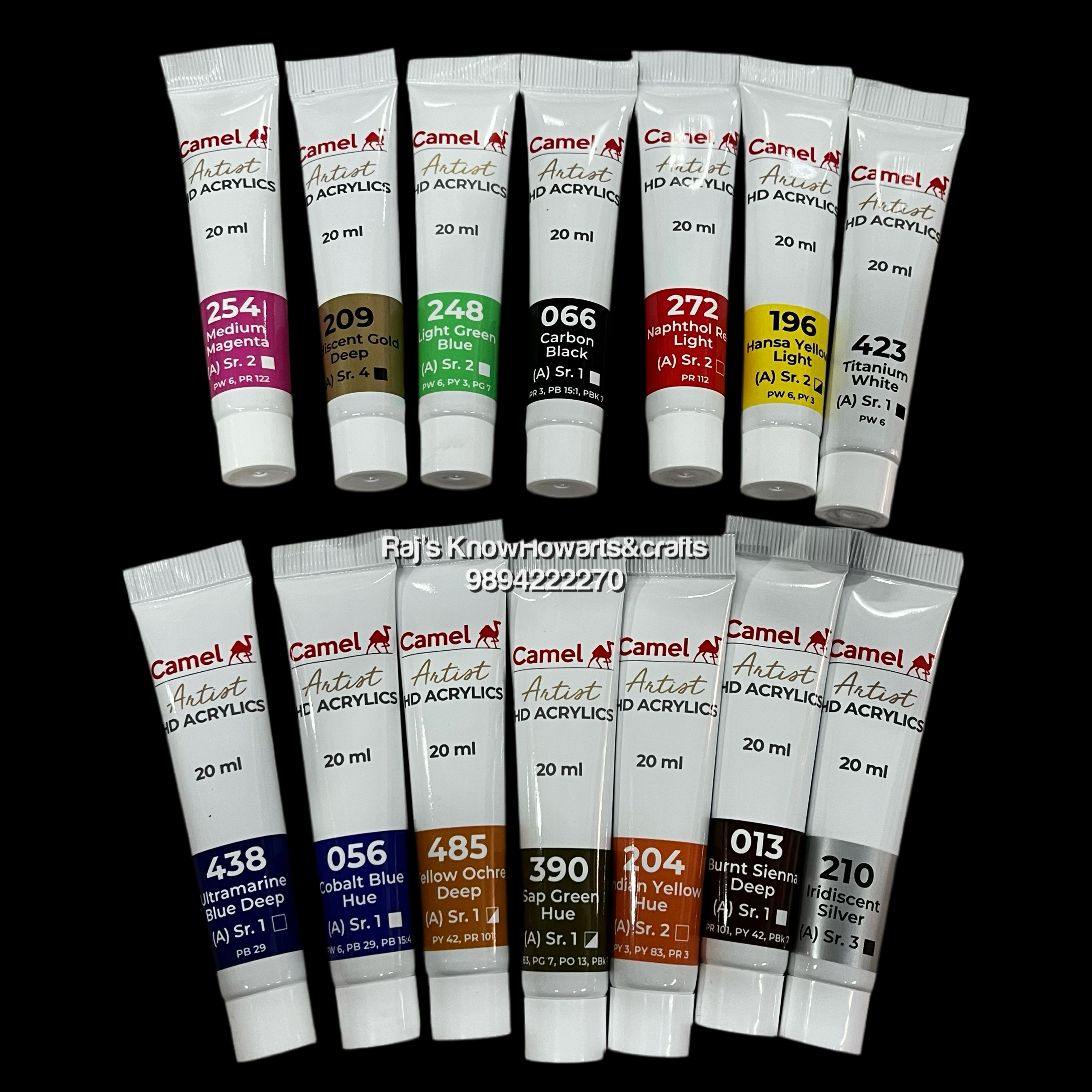 camel Artist HD Acrylic 14 shades 20ml