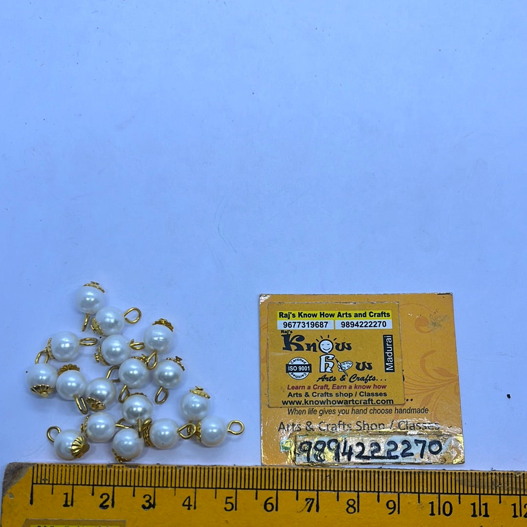 Acrylic white pearl beads Artificial jewelry making 10 piece