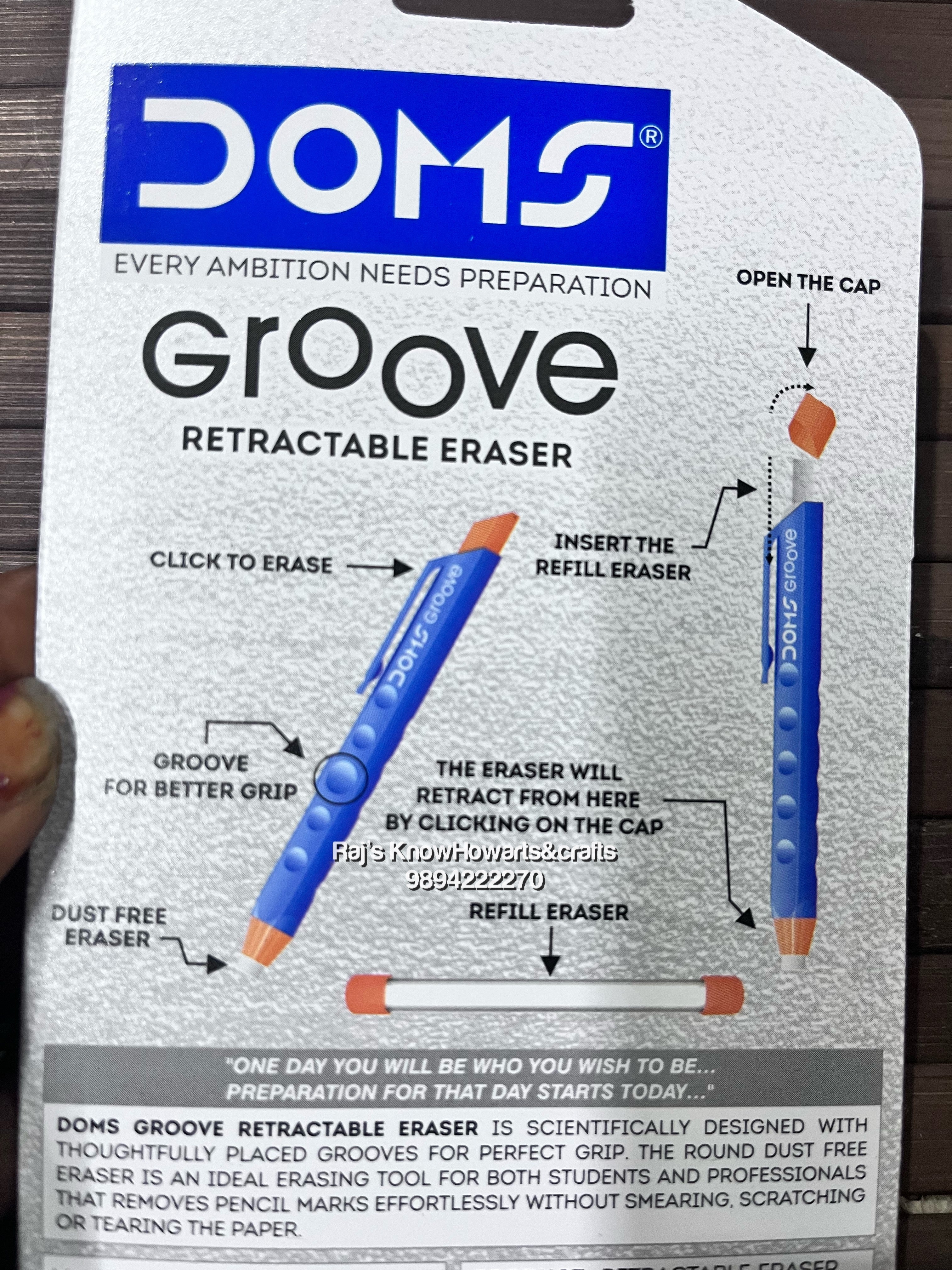 Doms groove retractable eraser