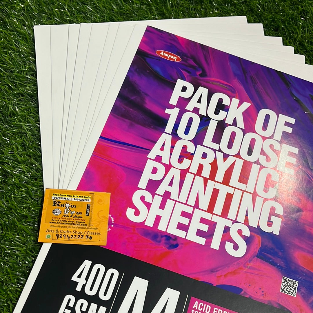 Acrylic painting sheets 400 GSM 10sheets A4 size