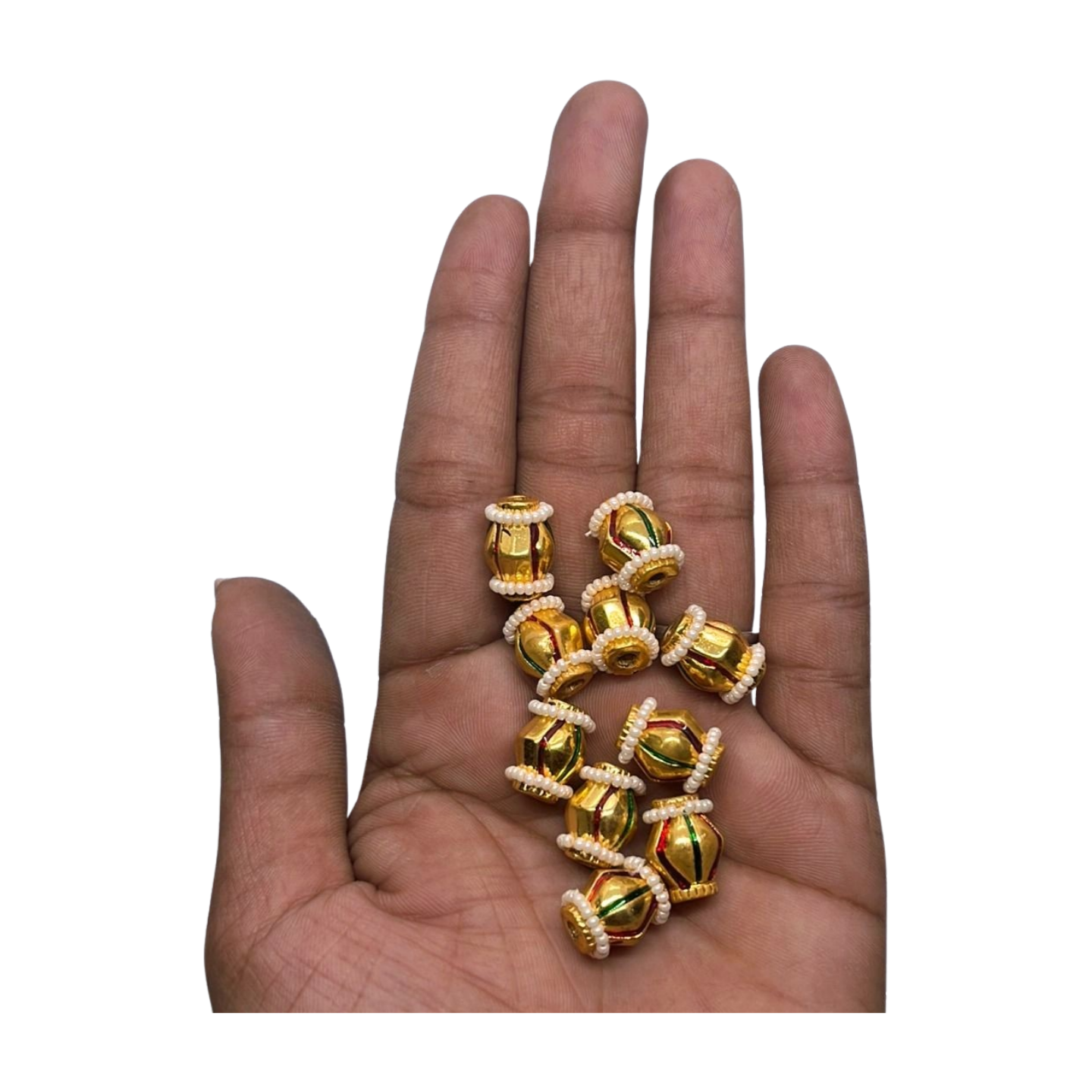 White seed bead & golden Artificial jewelry making 5 piece