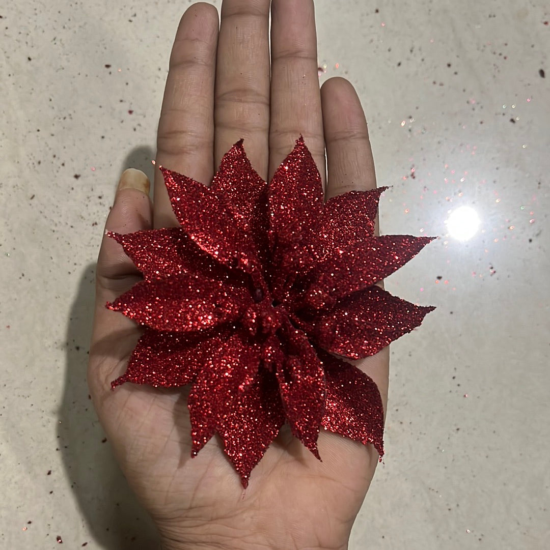 Red Glitter flower