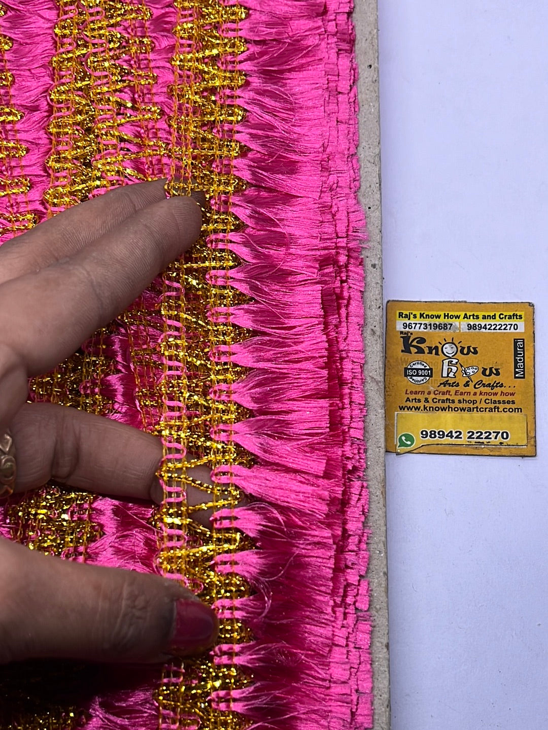 Bright pink golden punch   lace - 1 meter  in a pack