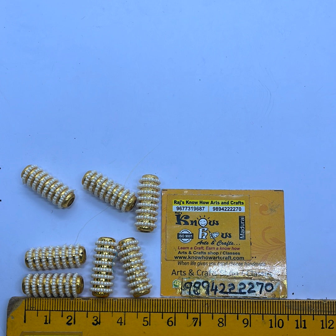 Brass Tube beads spacer tubes jewelry making 5 piece