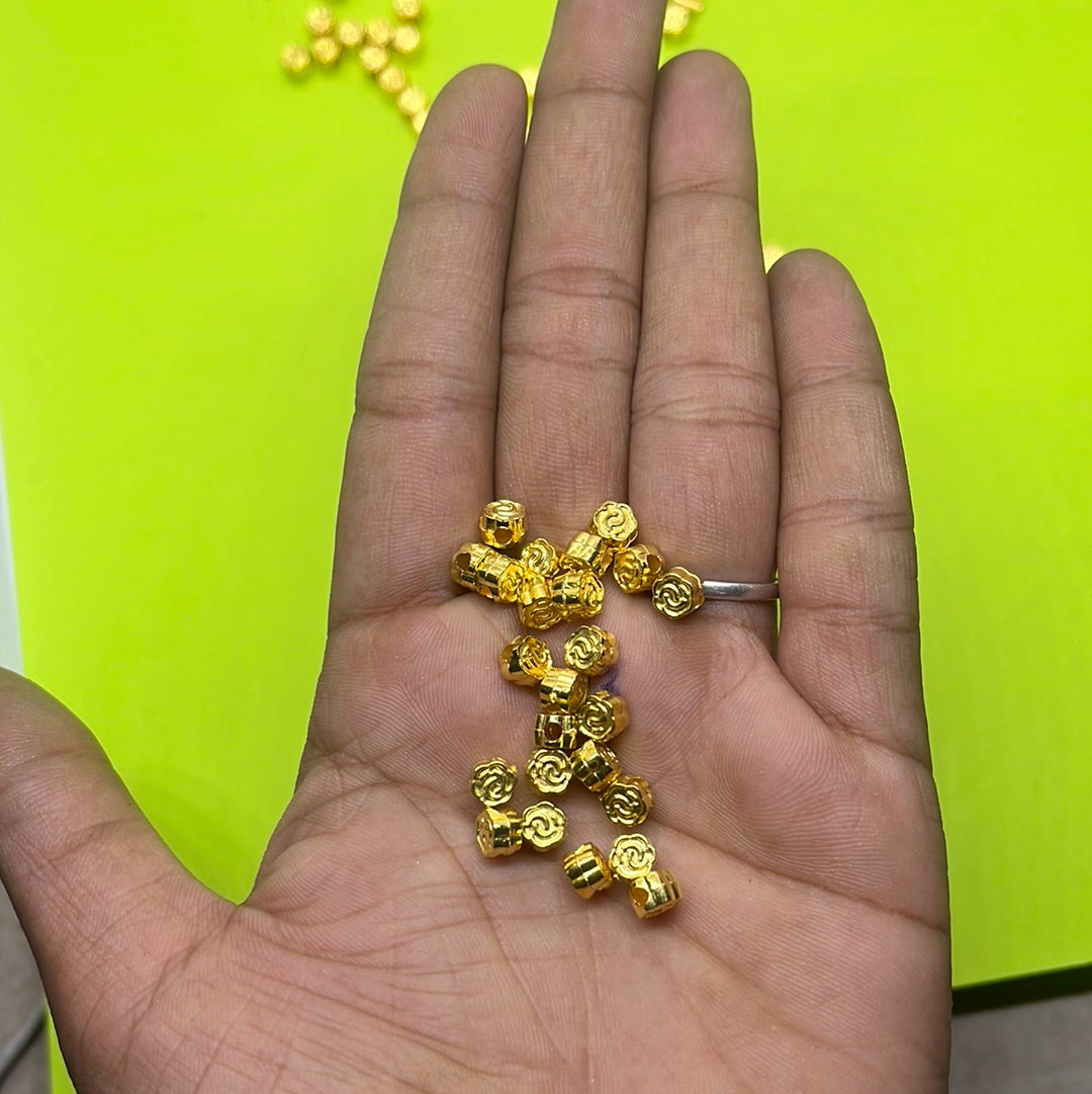 4mm Gold plated sun round beads more than 25pc