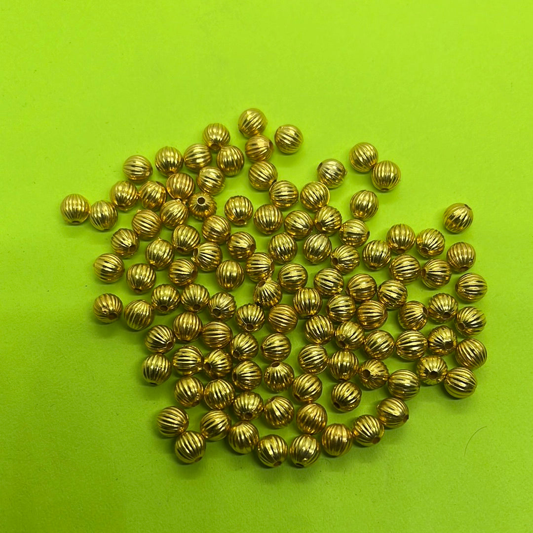 6mm golden finish liner round beads more than 25pc