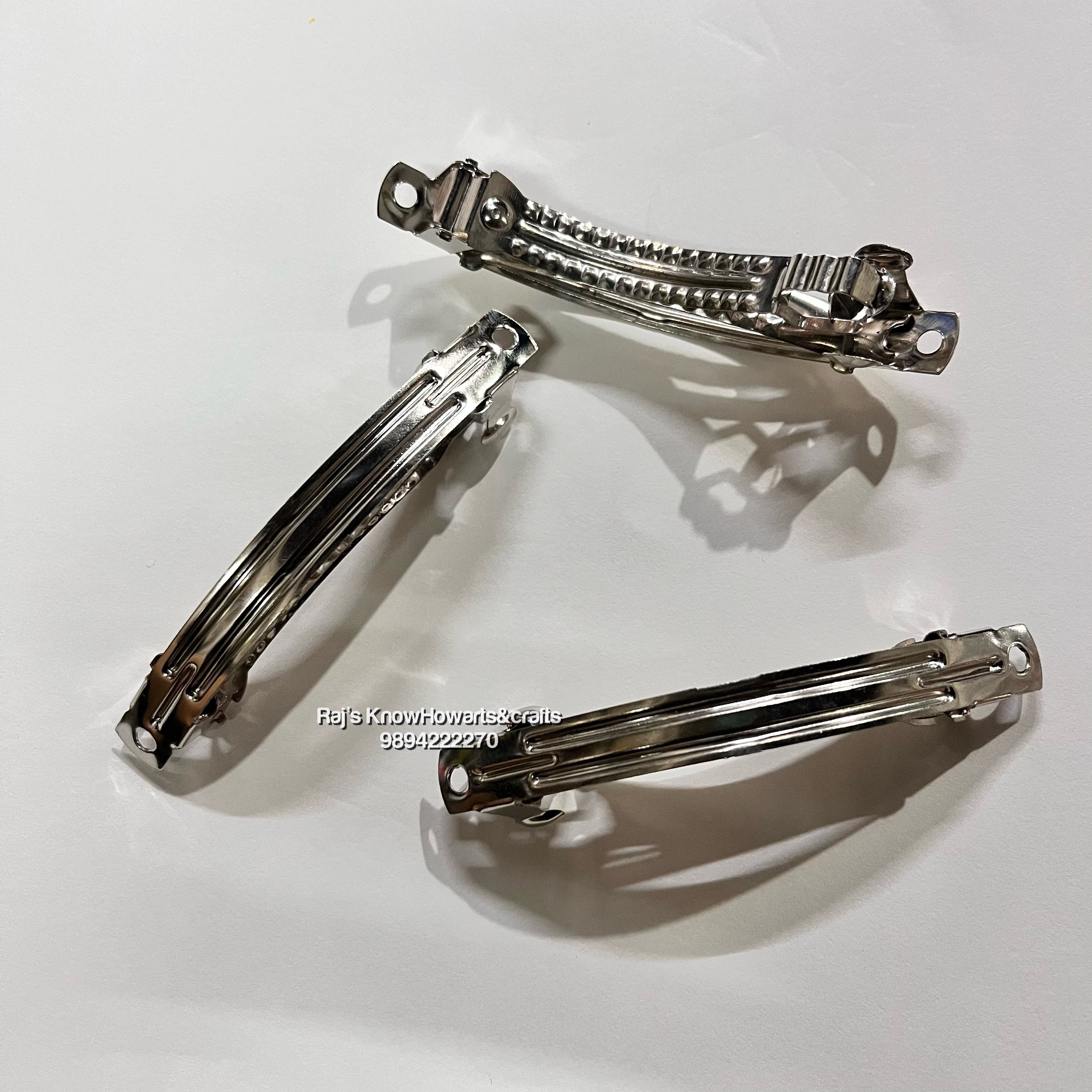 Alligator silver hair  clips 2pc - Big size