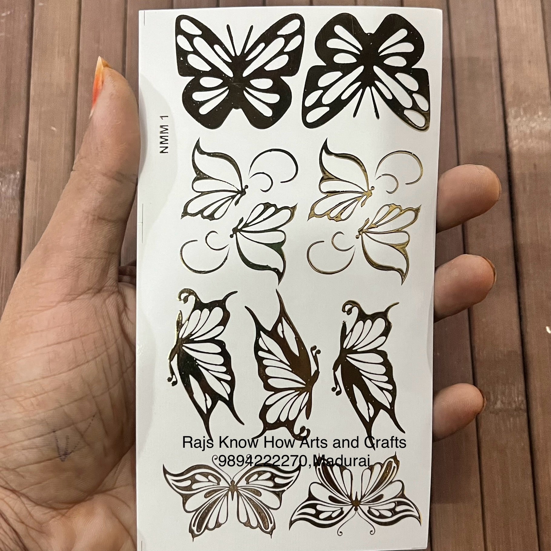 Butterfly gold transparent resin Sticker