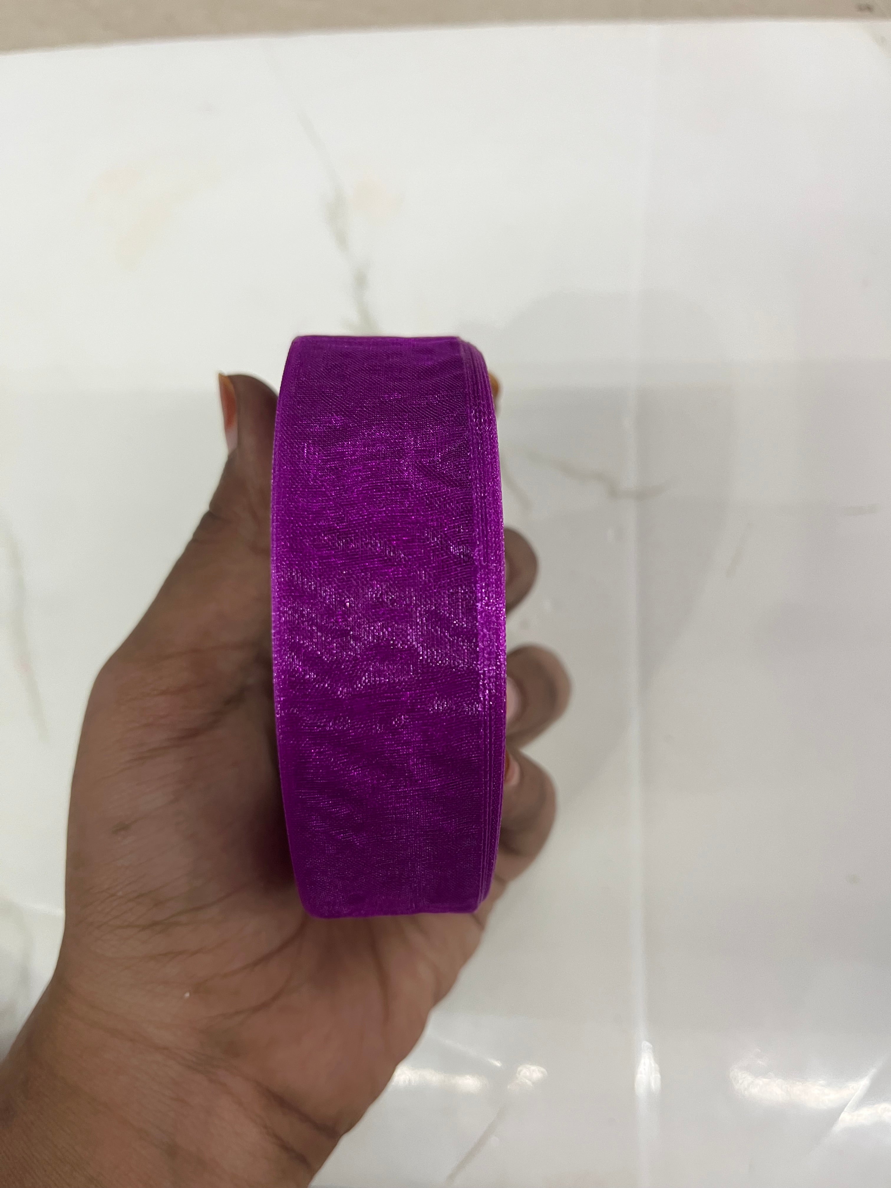 Lavender  organza ribbon 1 inch