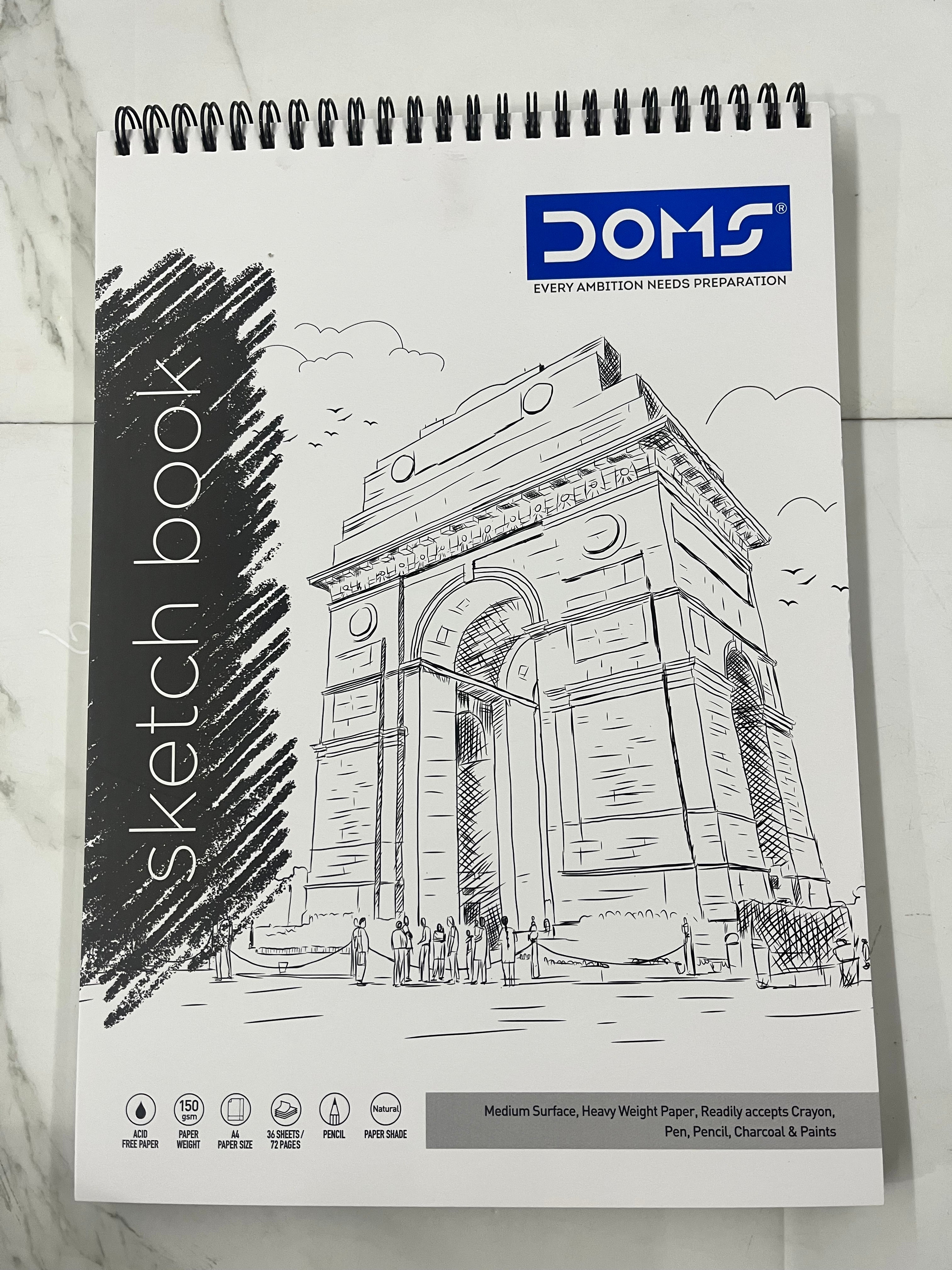 A4 DOMS spiral sketch book-150gsm