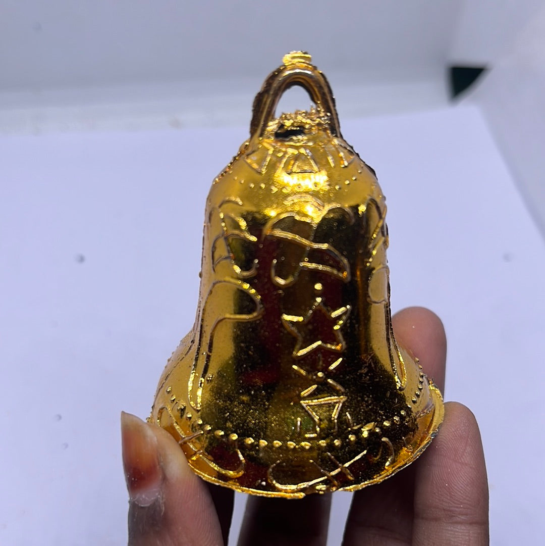 Acrylic Golden coloured metal bells - 5pc