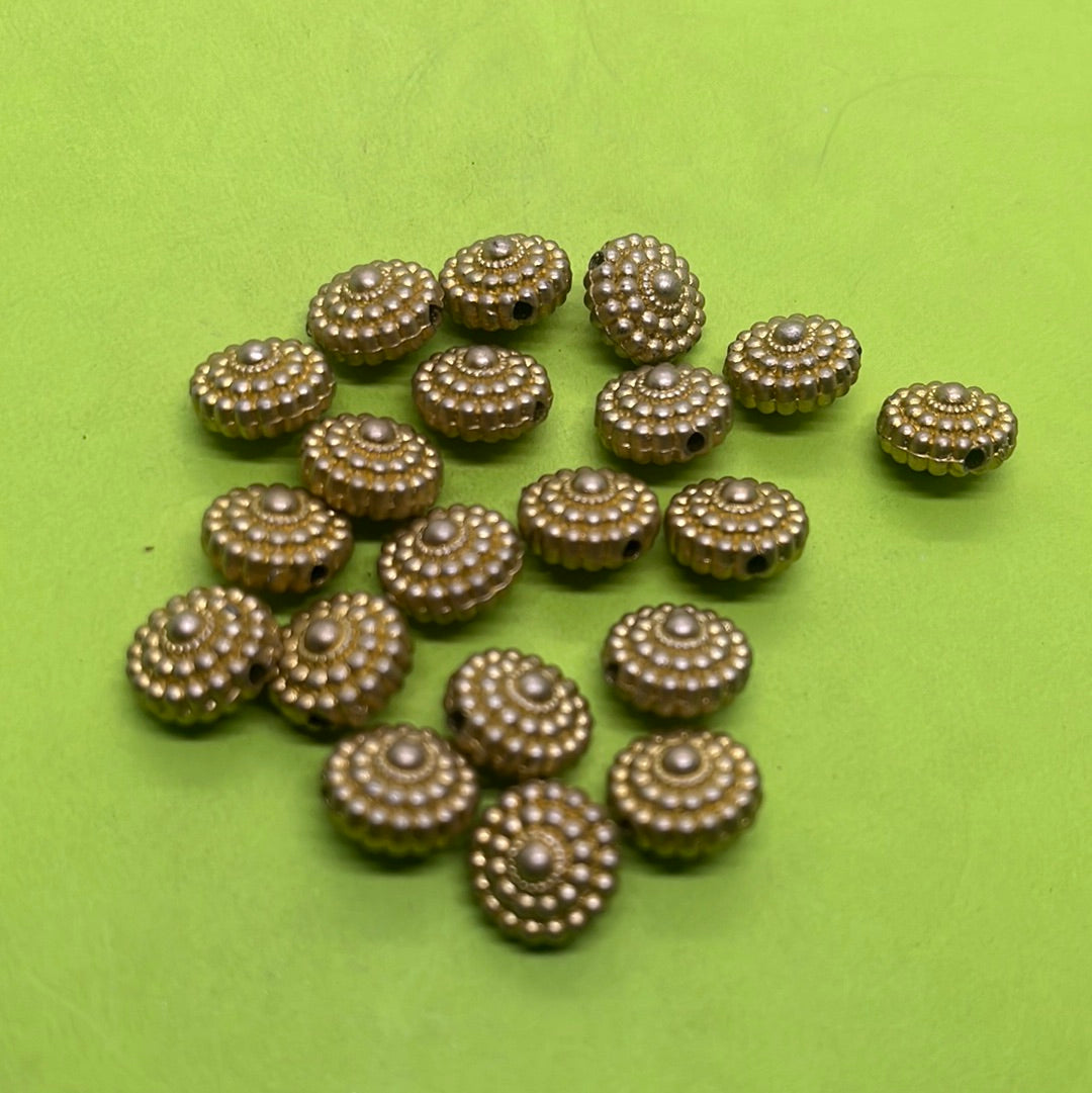 Golden round antique spacer beads more than 25pc