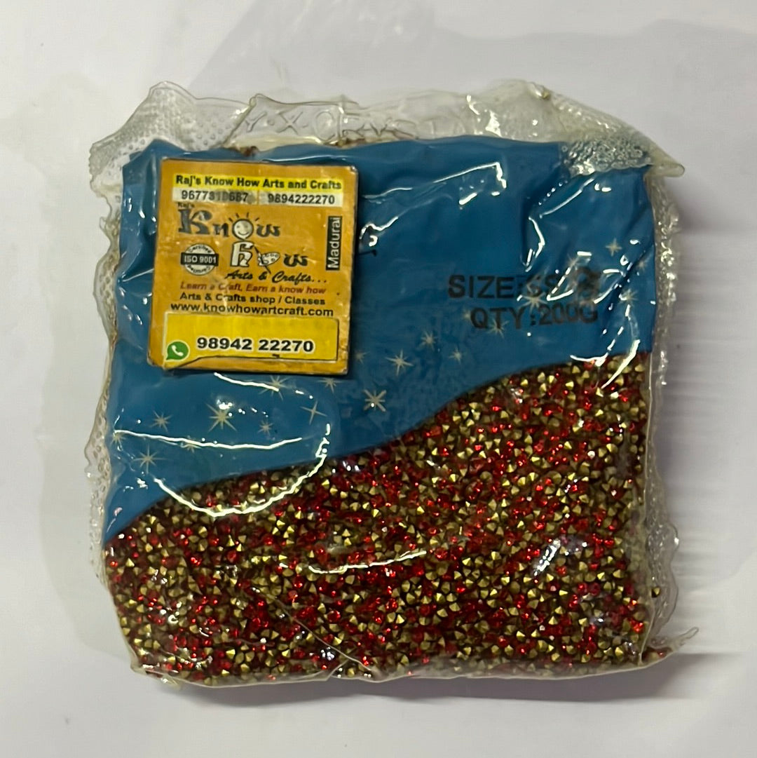 Red SS8-(200Gross)AD stones- wholesale pack-1000stones