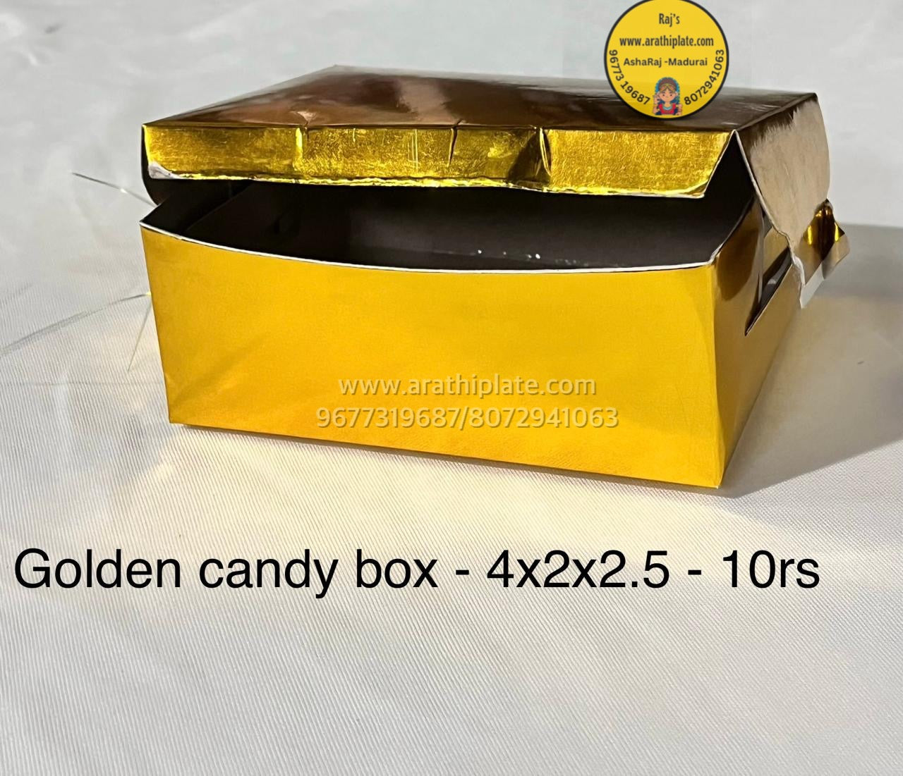 Golden gift box 3x1.5x3.5-25 pieces