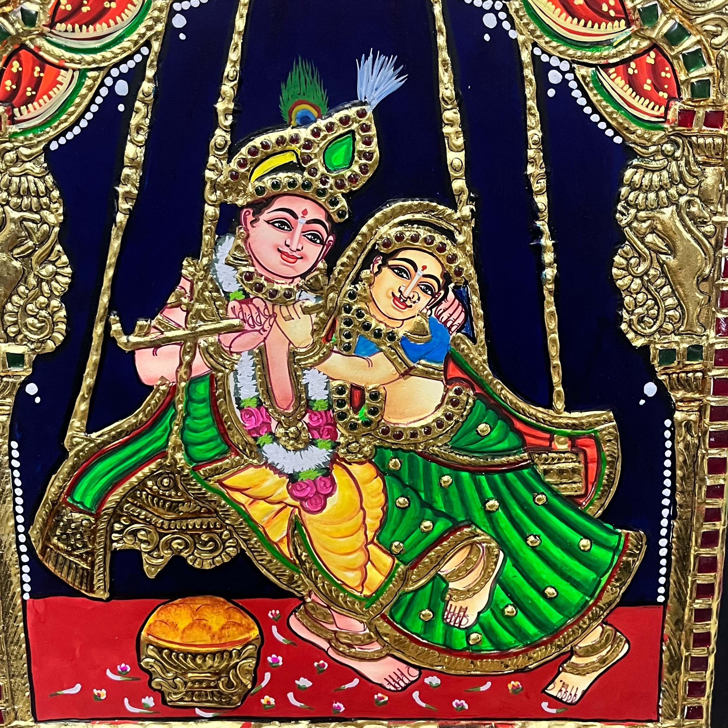 Radha krishna Tanjore painting 10x12(15days delivery form payment date)-1pack