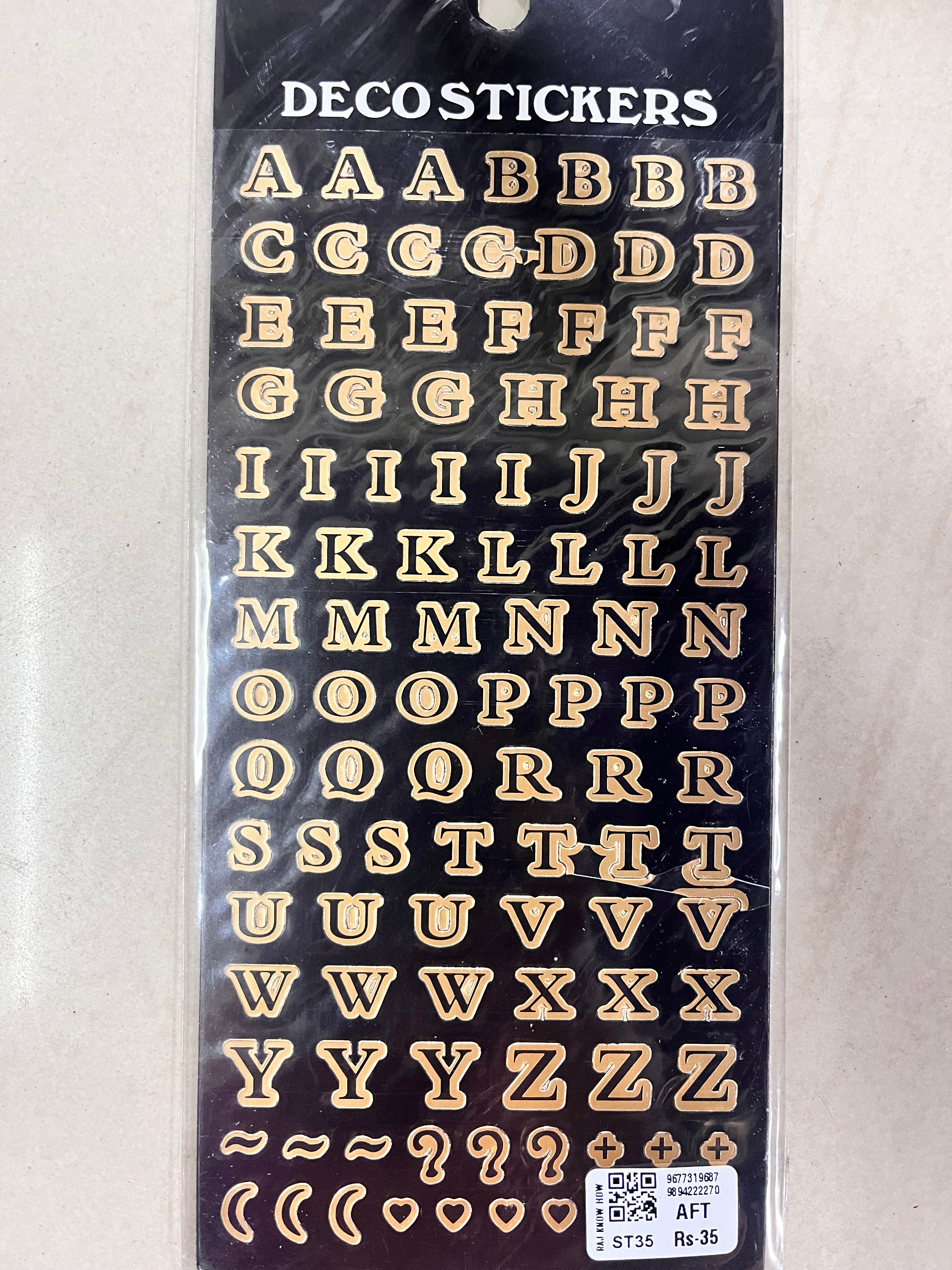 Gold Alphabet Sticker