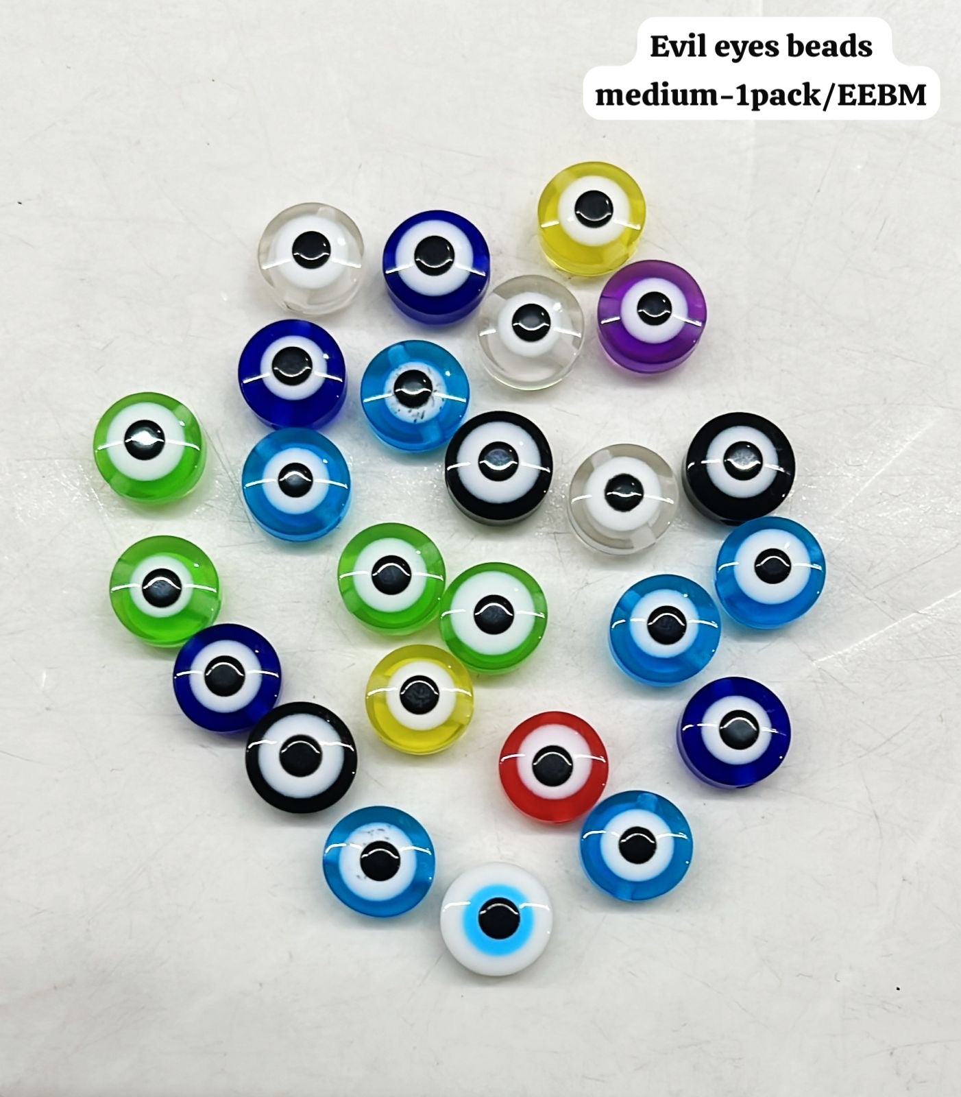 Evil Eye multicolor 8mm&10mm available beads-1pack