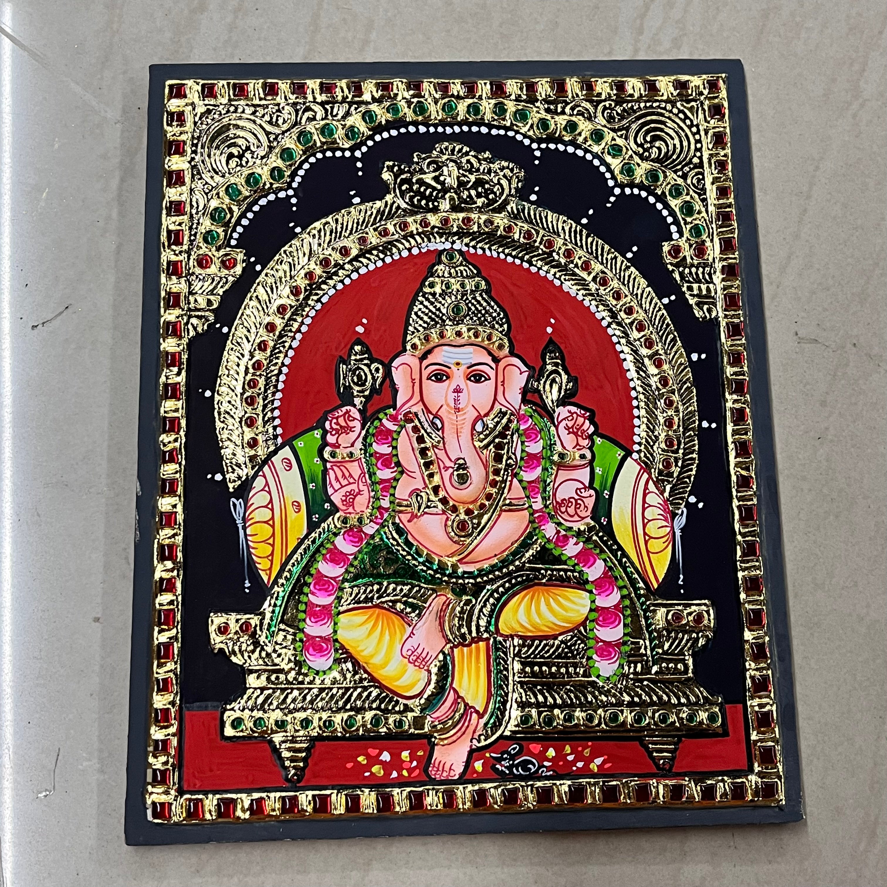 Vinayagar Tanjore painting 8x10(15days delivery form payment date)-1pack