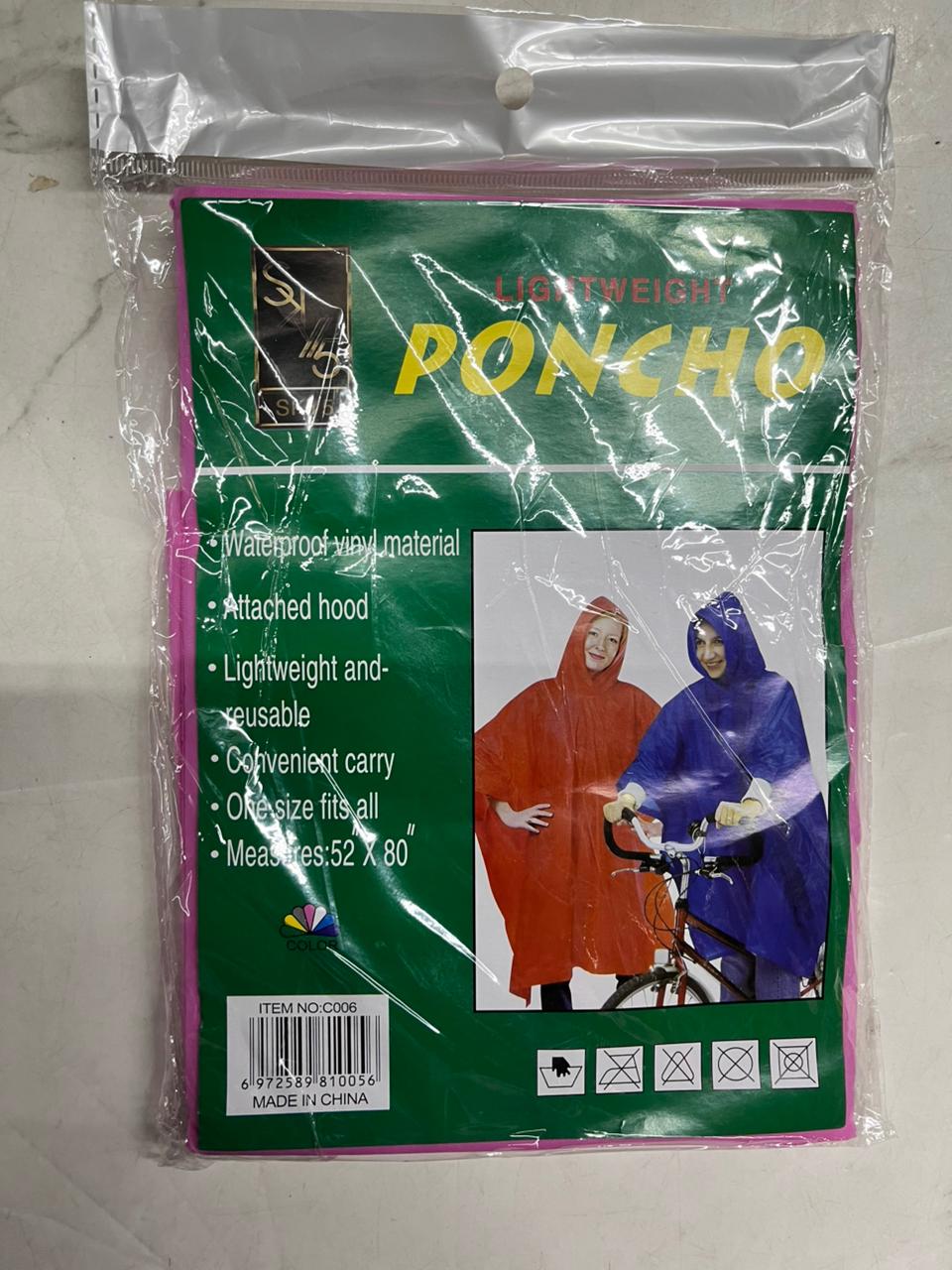 Plastics rain coat use and throw type -PRAINC