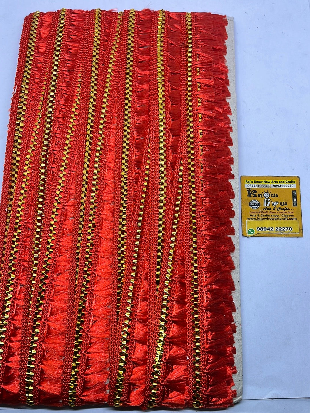 Red golden punch lace -  5 metre in a pack