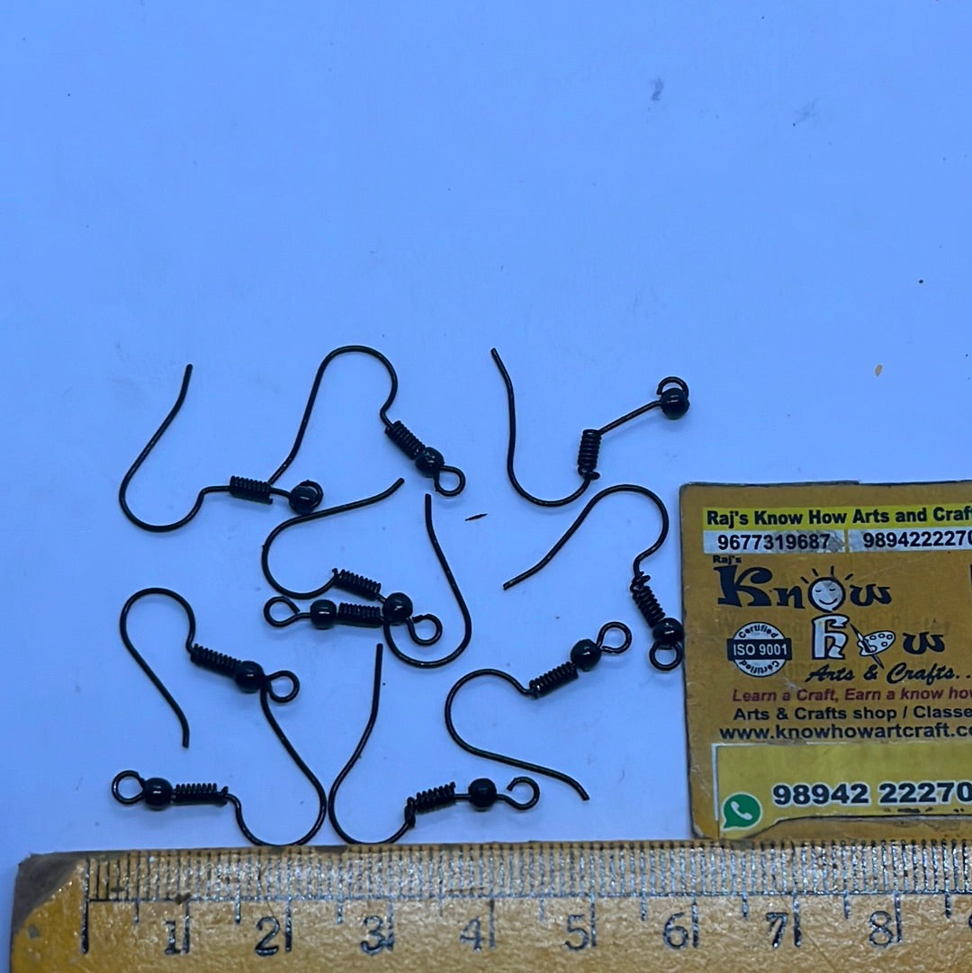 BLACK steel earring hooks 5pair in a pack