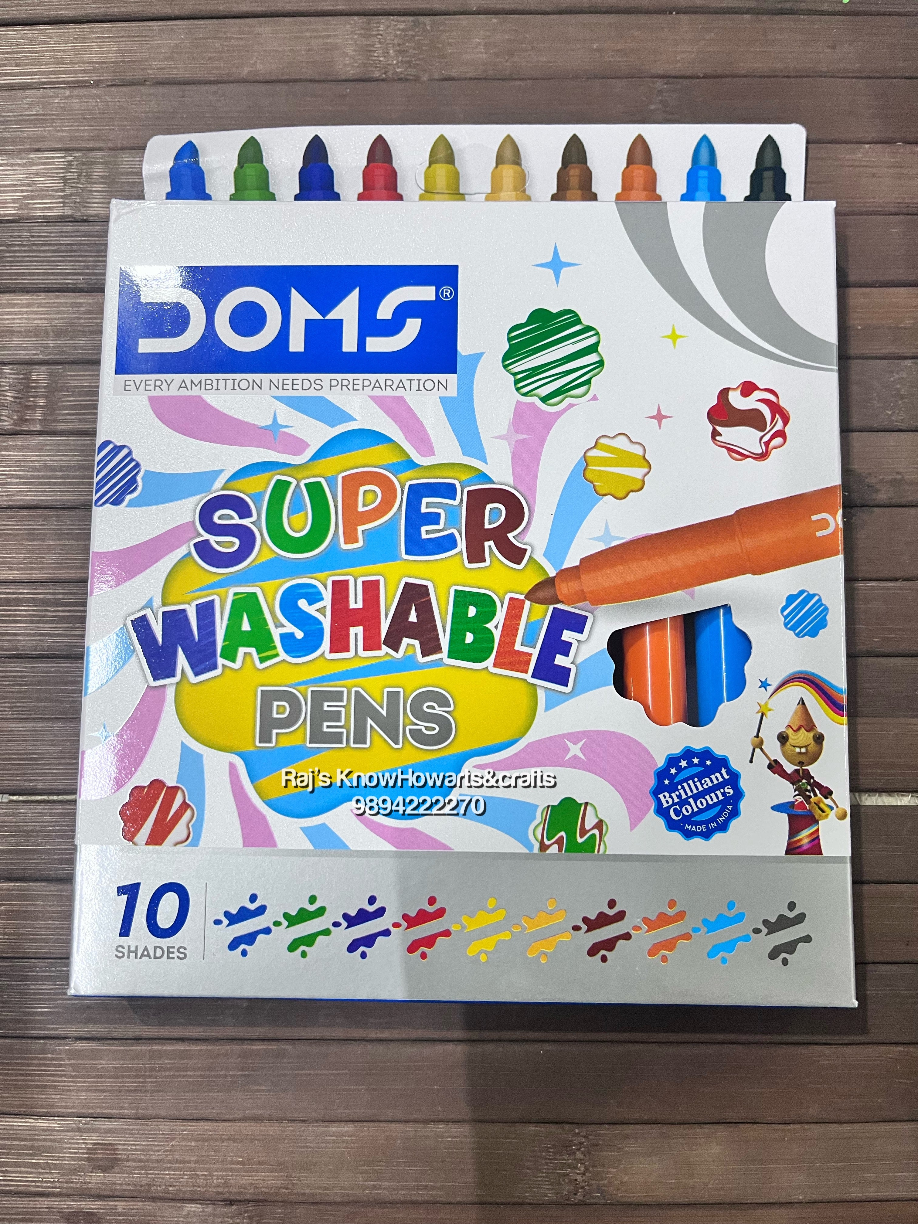 Doms super Washable pens 10 shades