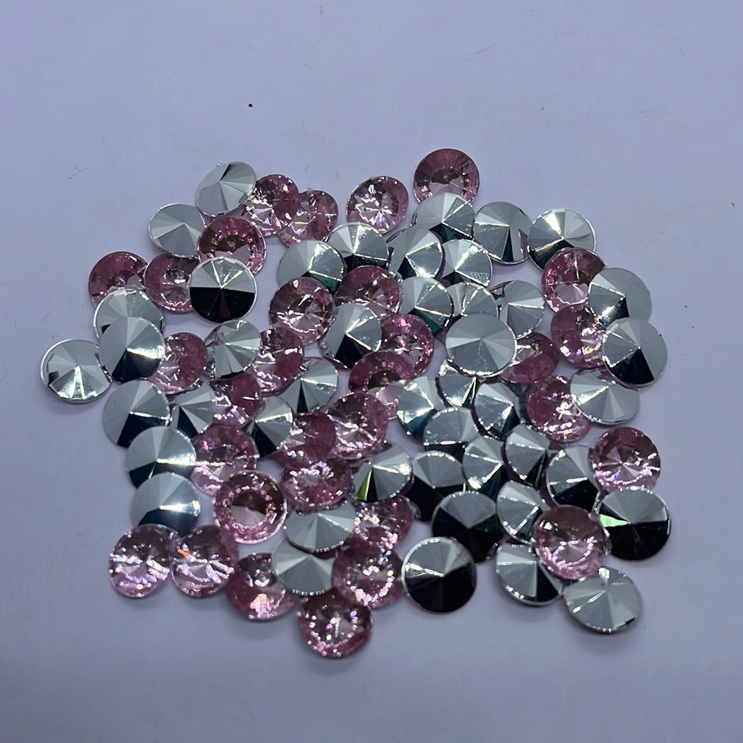 12mm Acrylic diamond light pink -10g 1