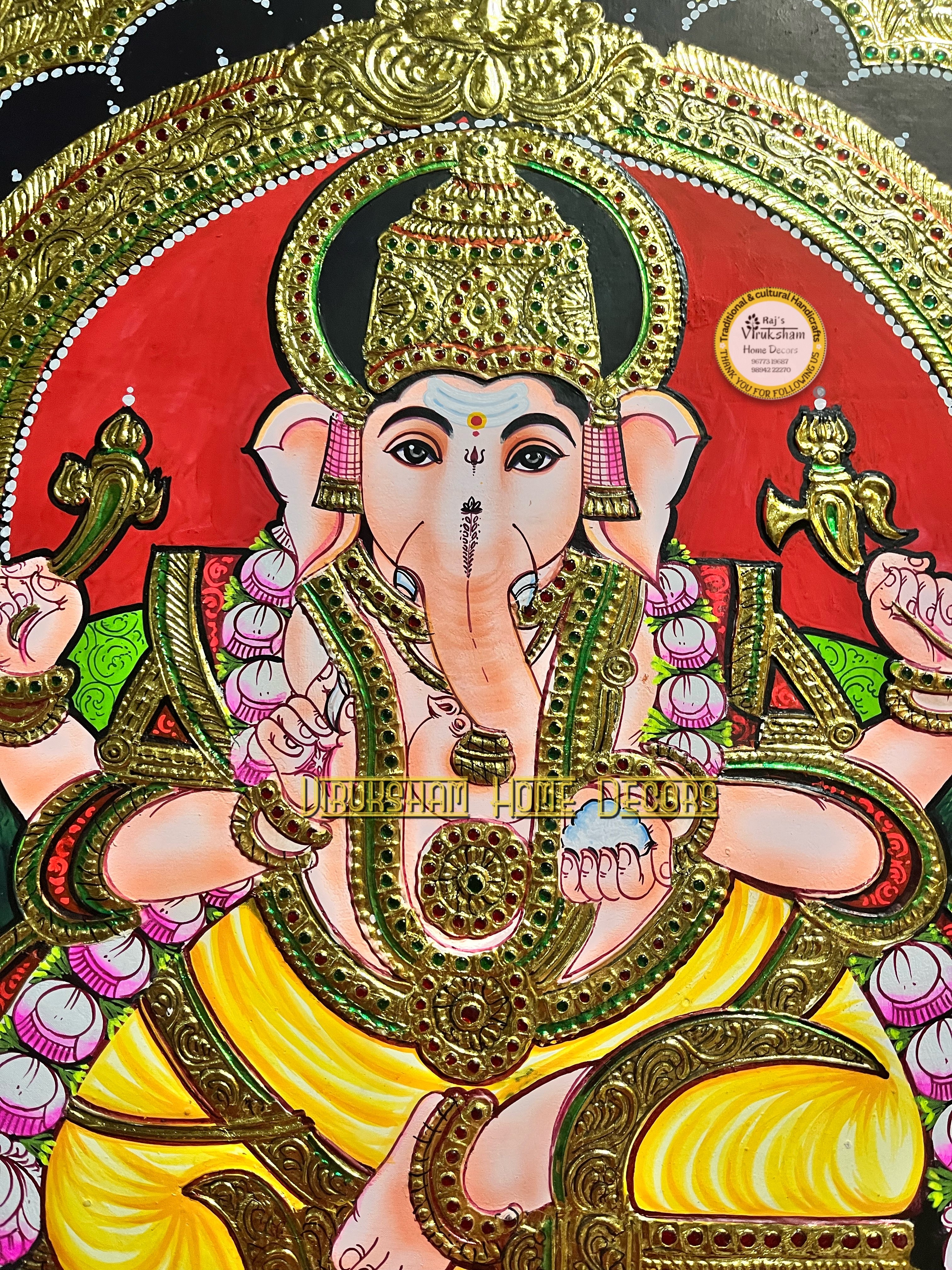 Vinayagar 18x24 Tanjore painting -1 board