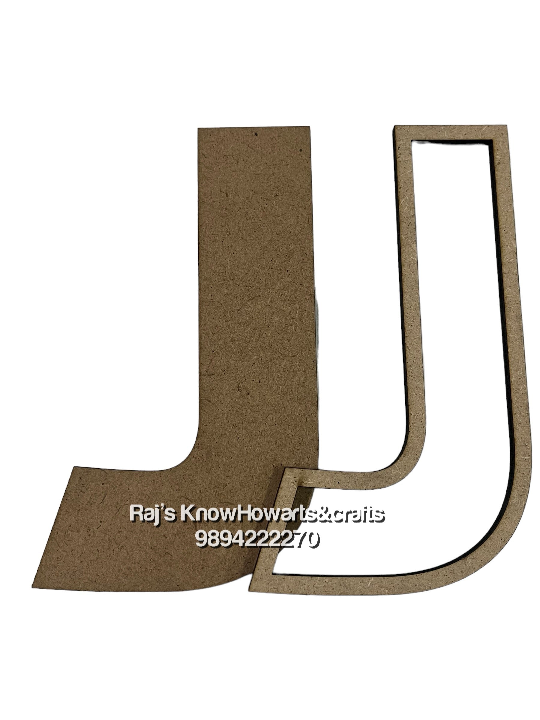 J-6inch 3d Mdf cutout alphabet