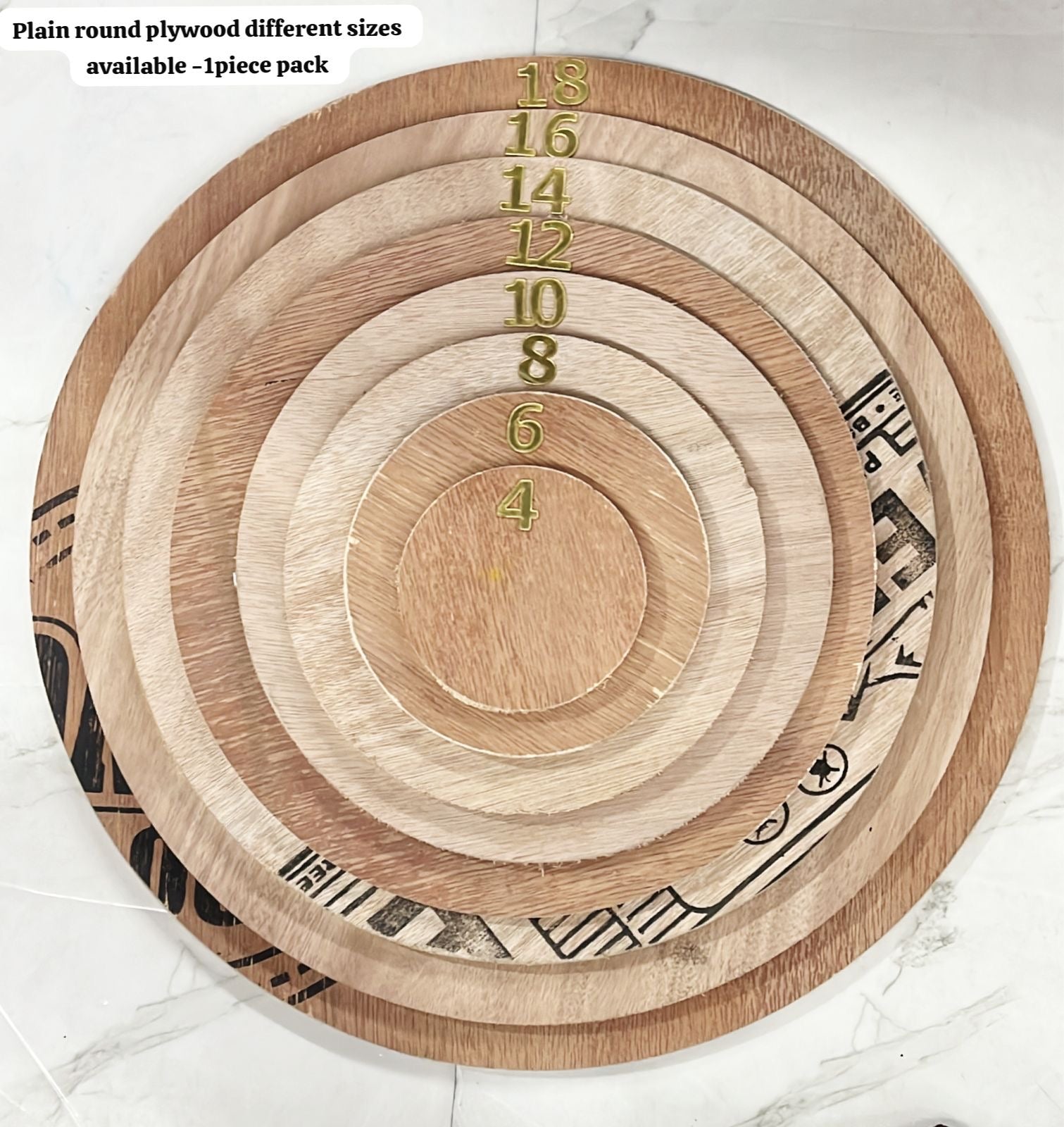 8mm plain round Plywood different sizes available waterproof-1 Piece pack