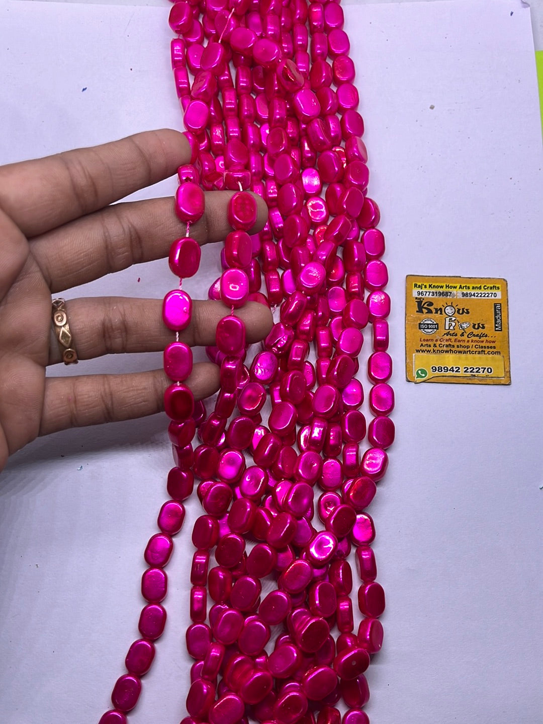 Dark pink Tablet beads 1 punch - 10