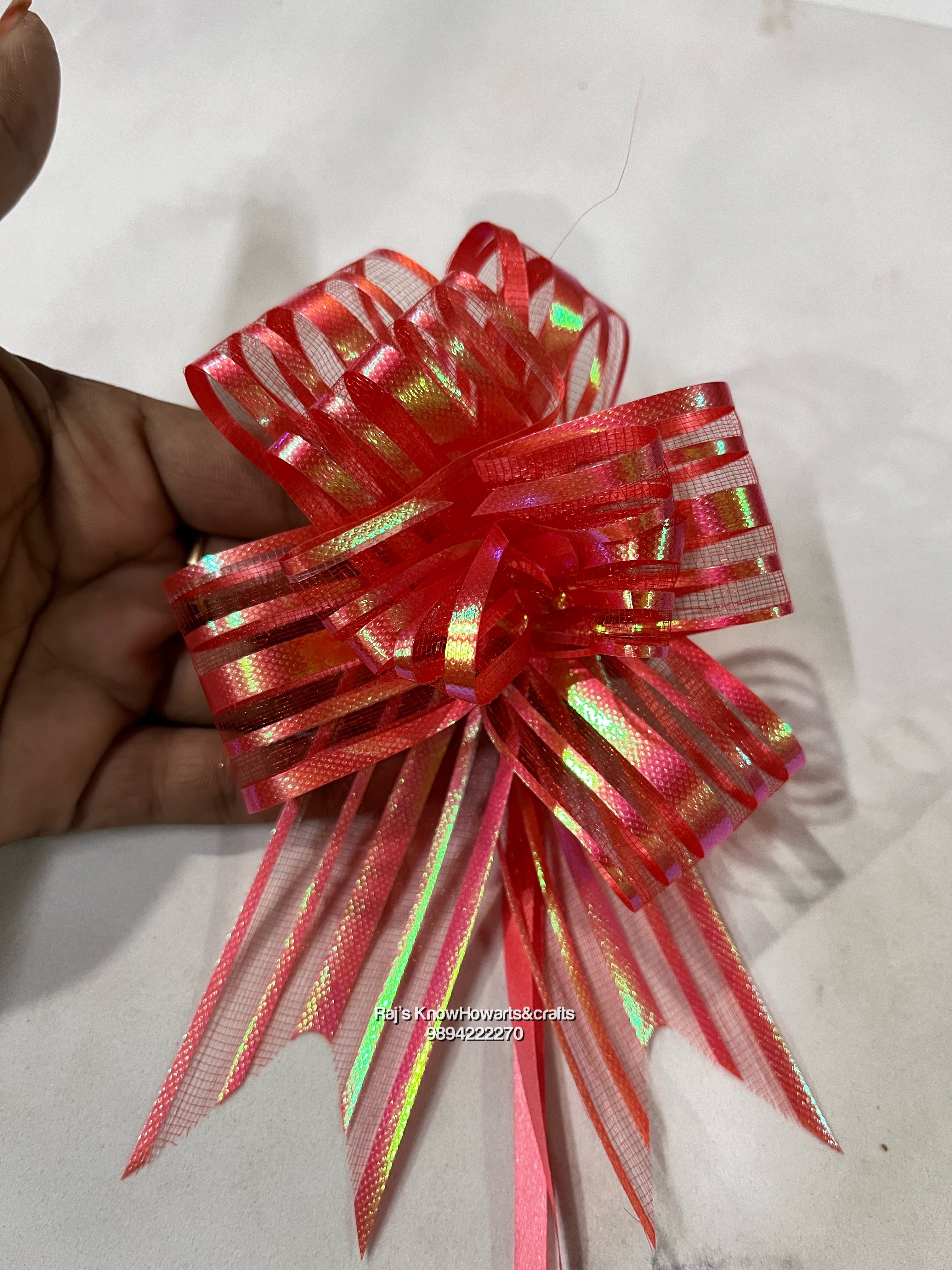 Organza gift bow 30mm  red - 1 packet