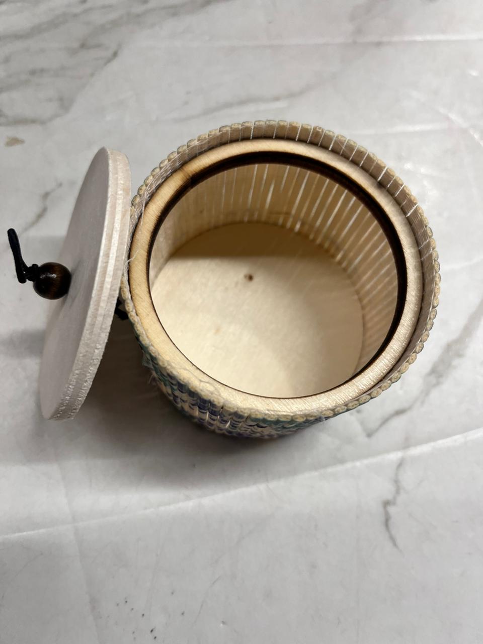 Bamboo jewelry box round drum -BXRD