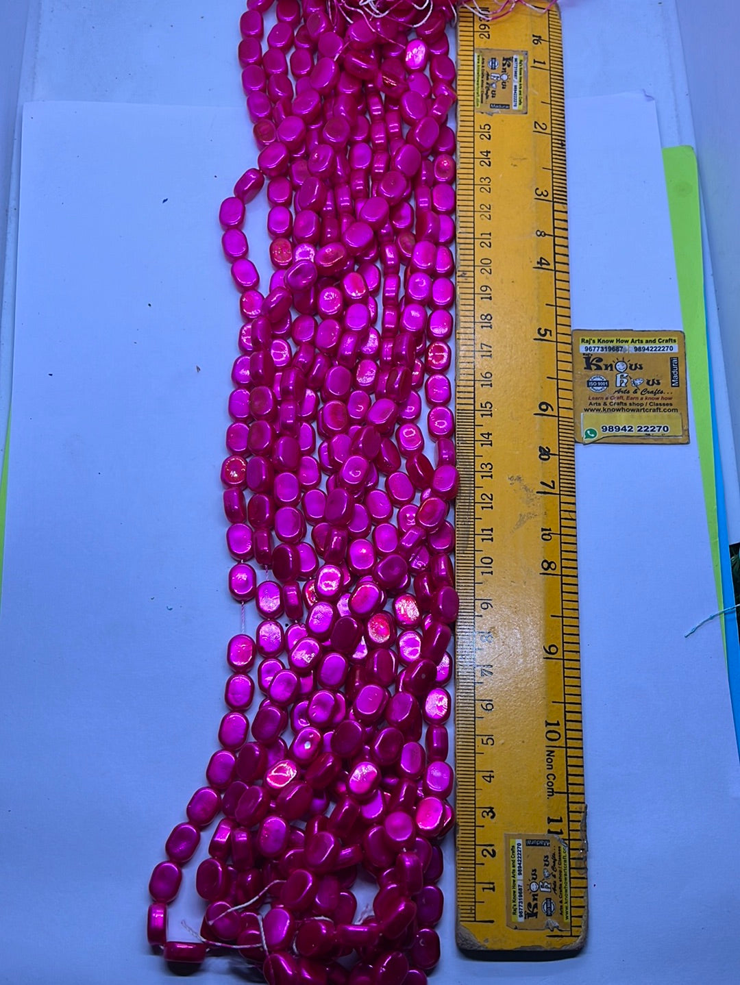 Dark pink Tablet beads 1 punch - 10