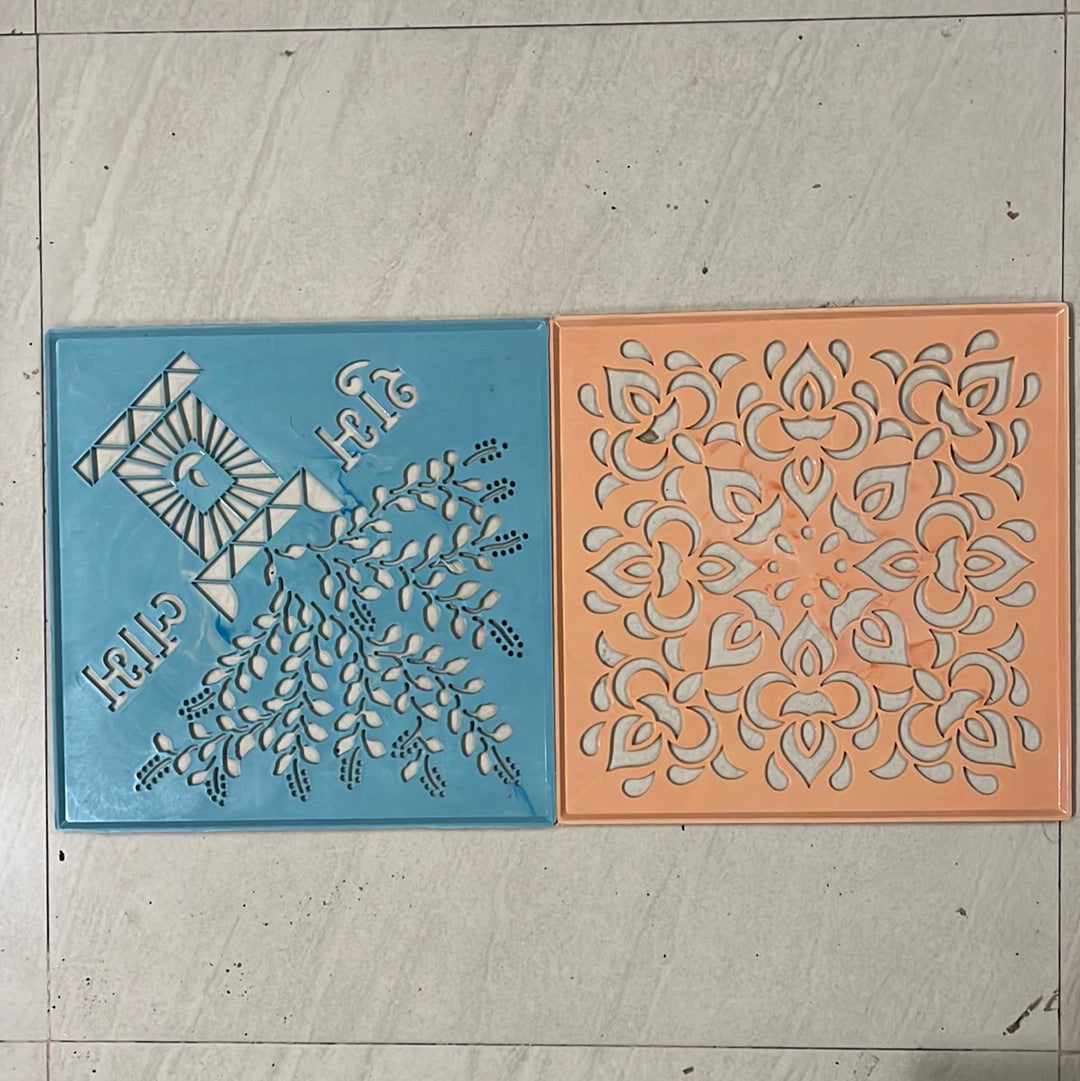 Rangoli stencil design 9 in 1