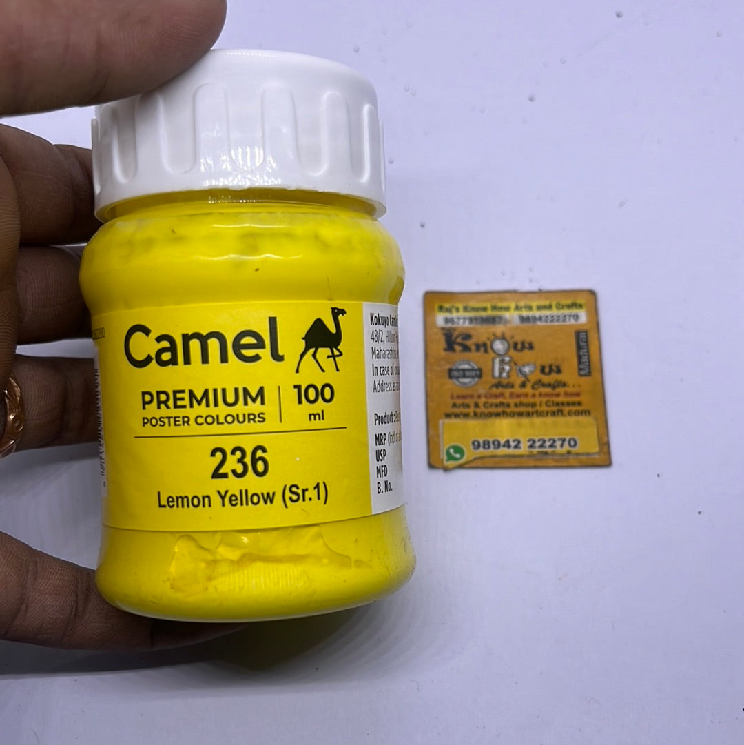 Camel premium poster colours lemon  yellow 100 ml