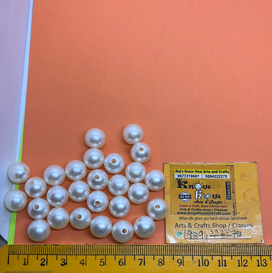 12mm Round  Pearl   half white 25 g