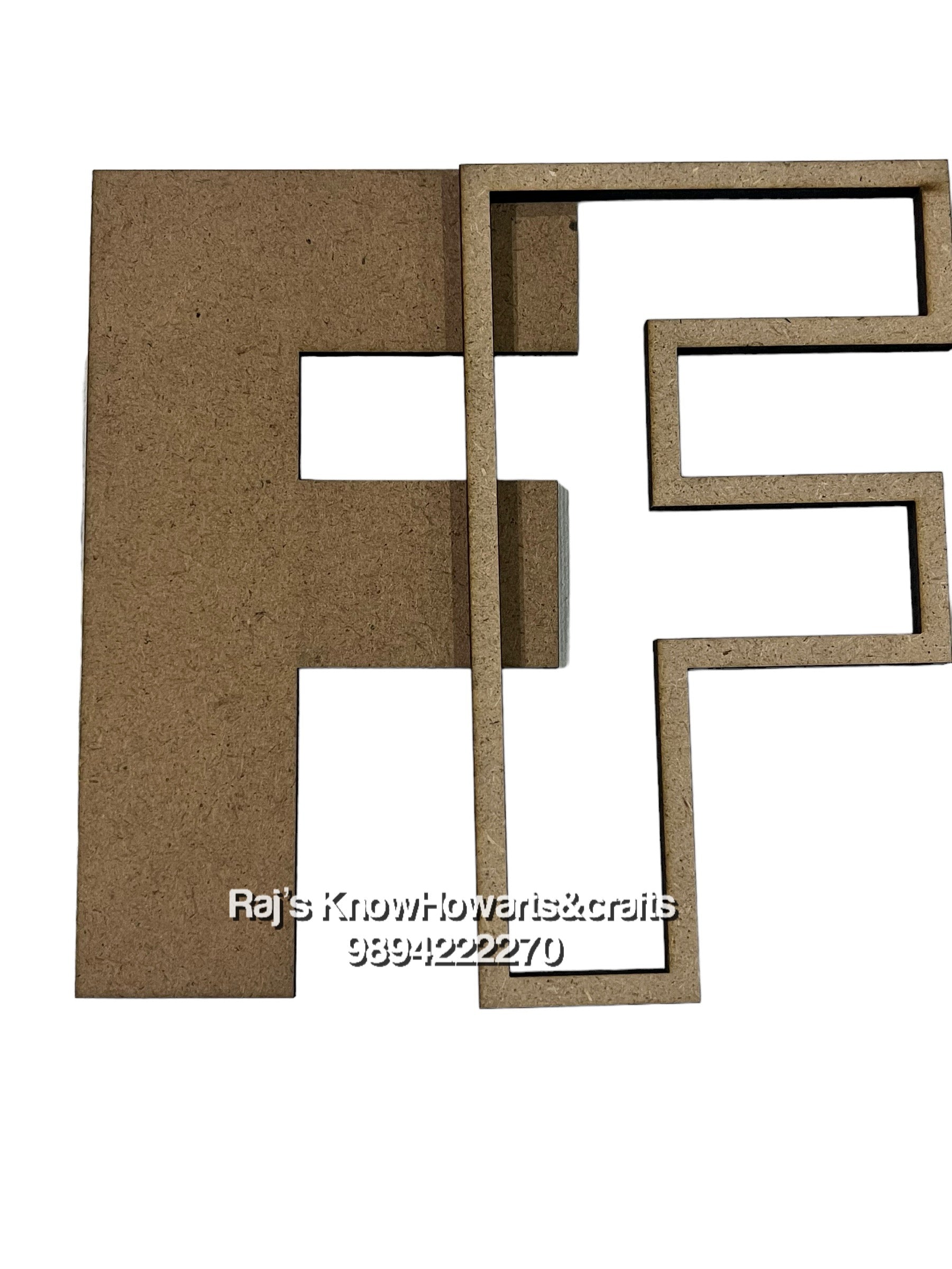 F-6inch 3d Mdf cutout alphabet