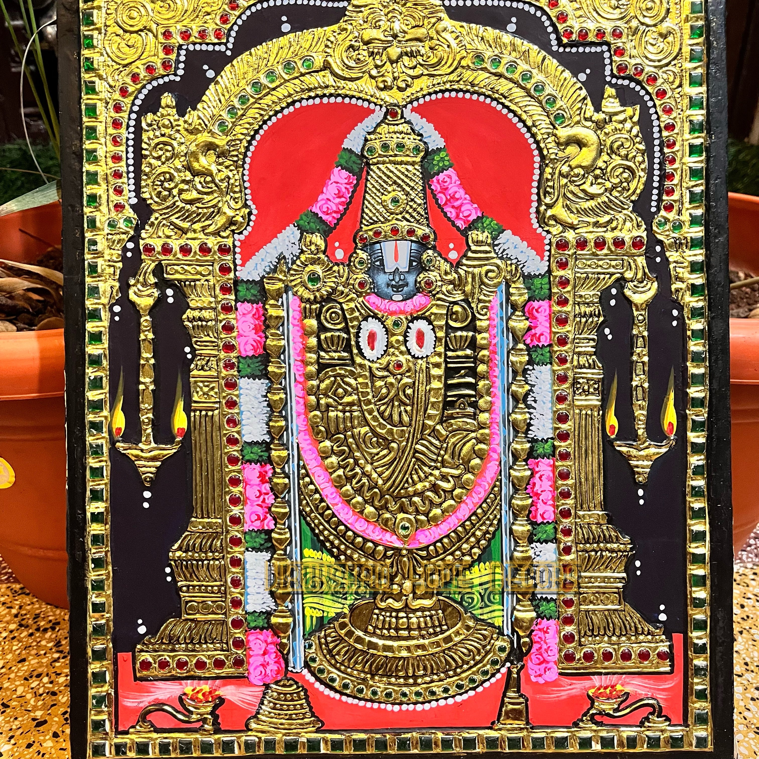 Thirupathi 12x15  Tanjore painting -1 board(15 days delivery time) without frame