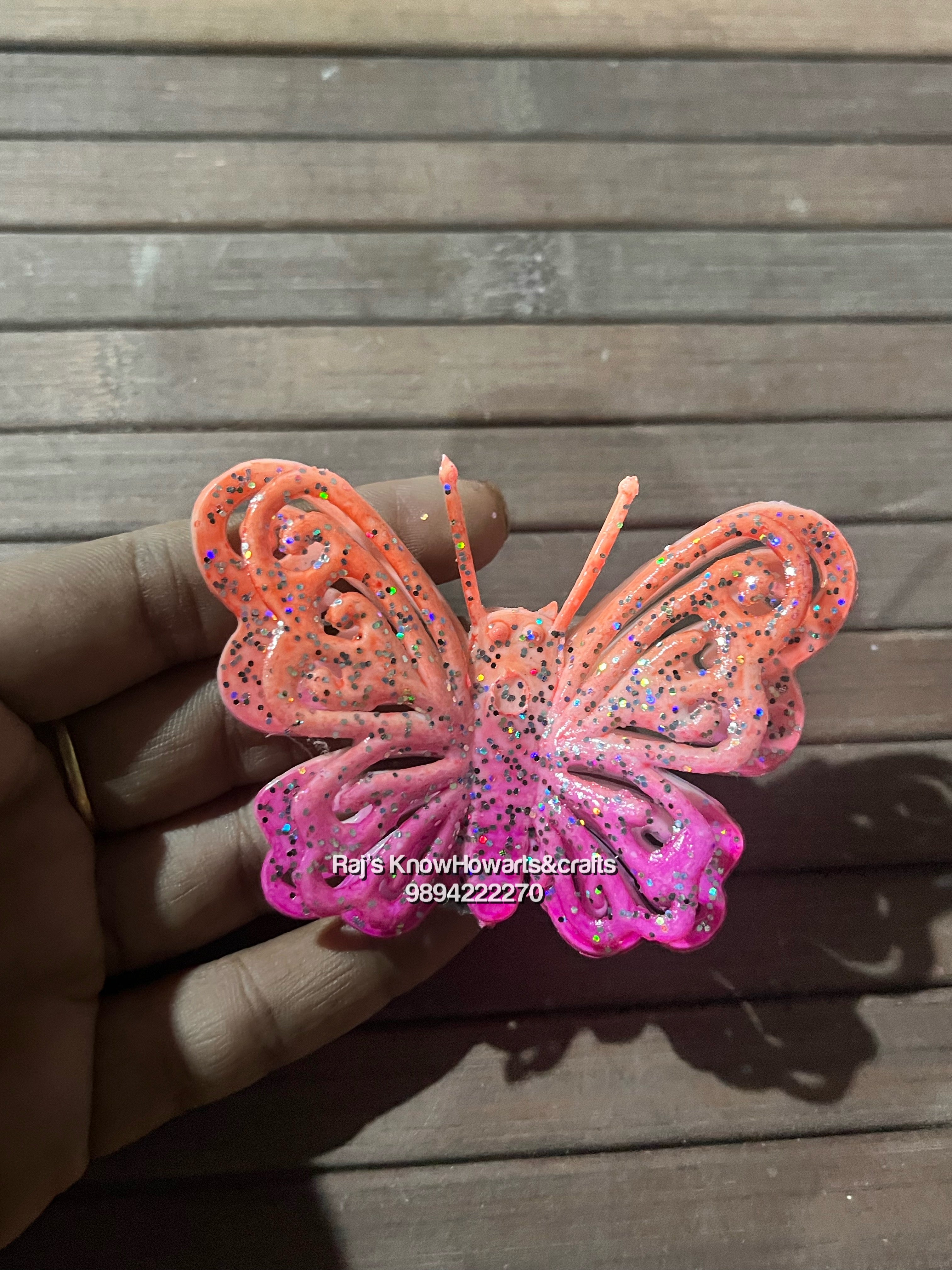 Assorted Butterfly hair clip  - 2 pc