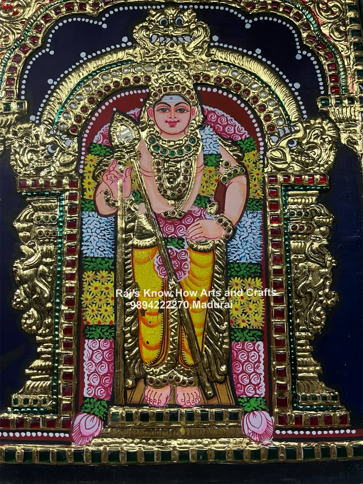 Murugan Tanjore painting 10x12 inch