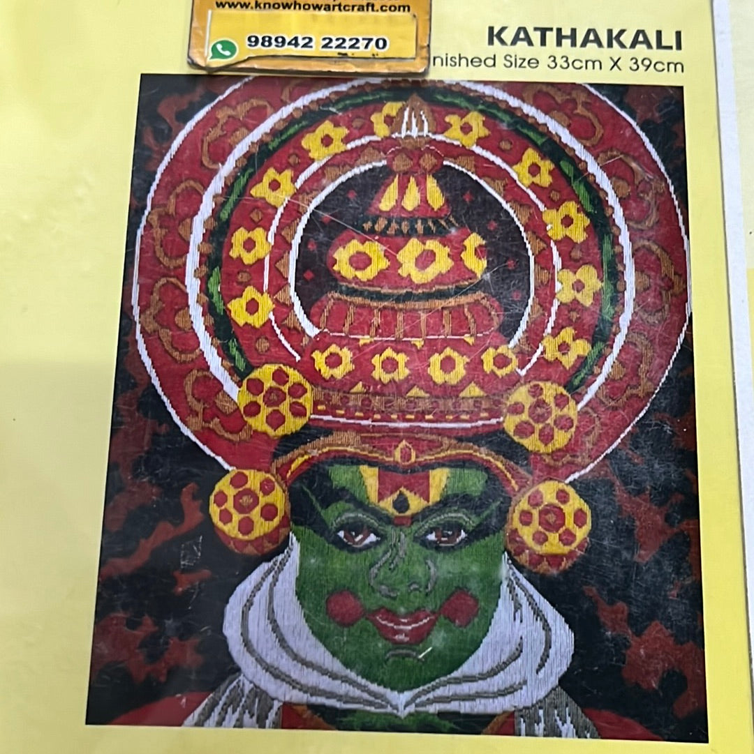 Anchor stitch embroidery kit Kathakali finished size 33cm x 39cm