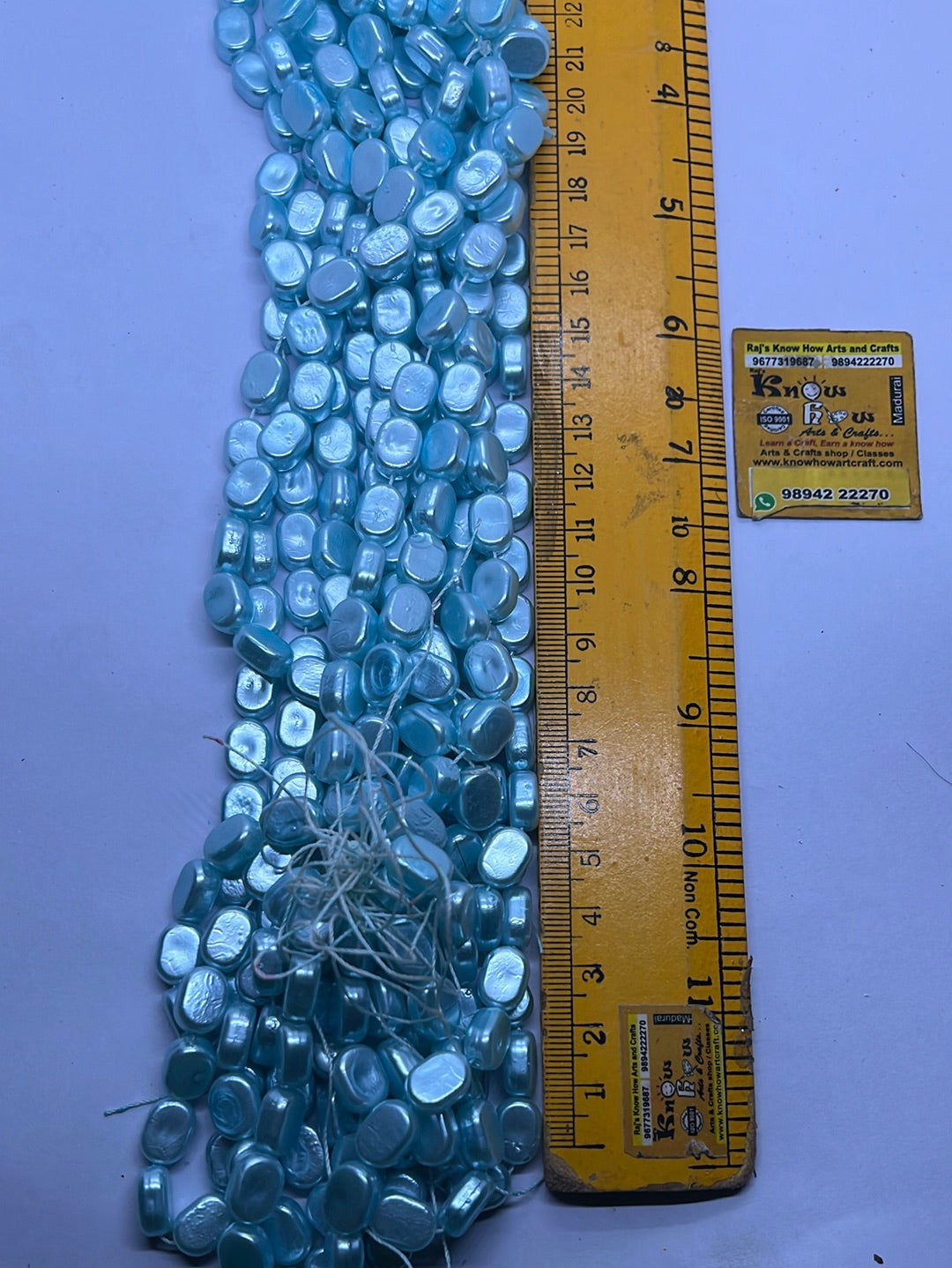 Blue  color Tablet beads  1 punch. - 5