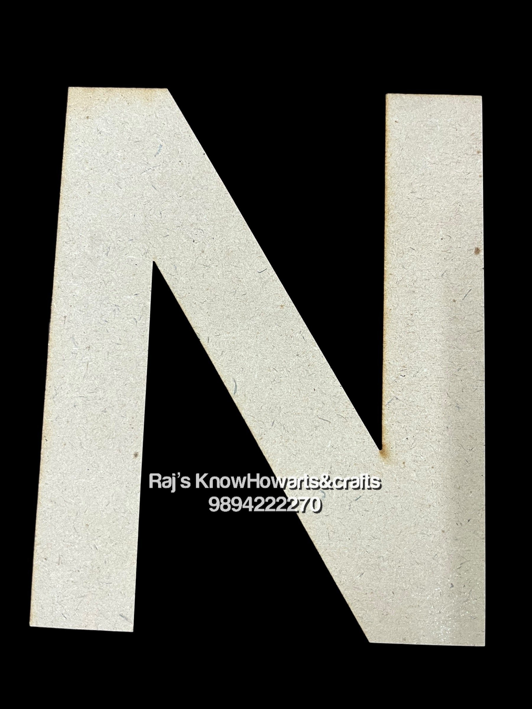 N- 6 inch plain cutout alphabet