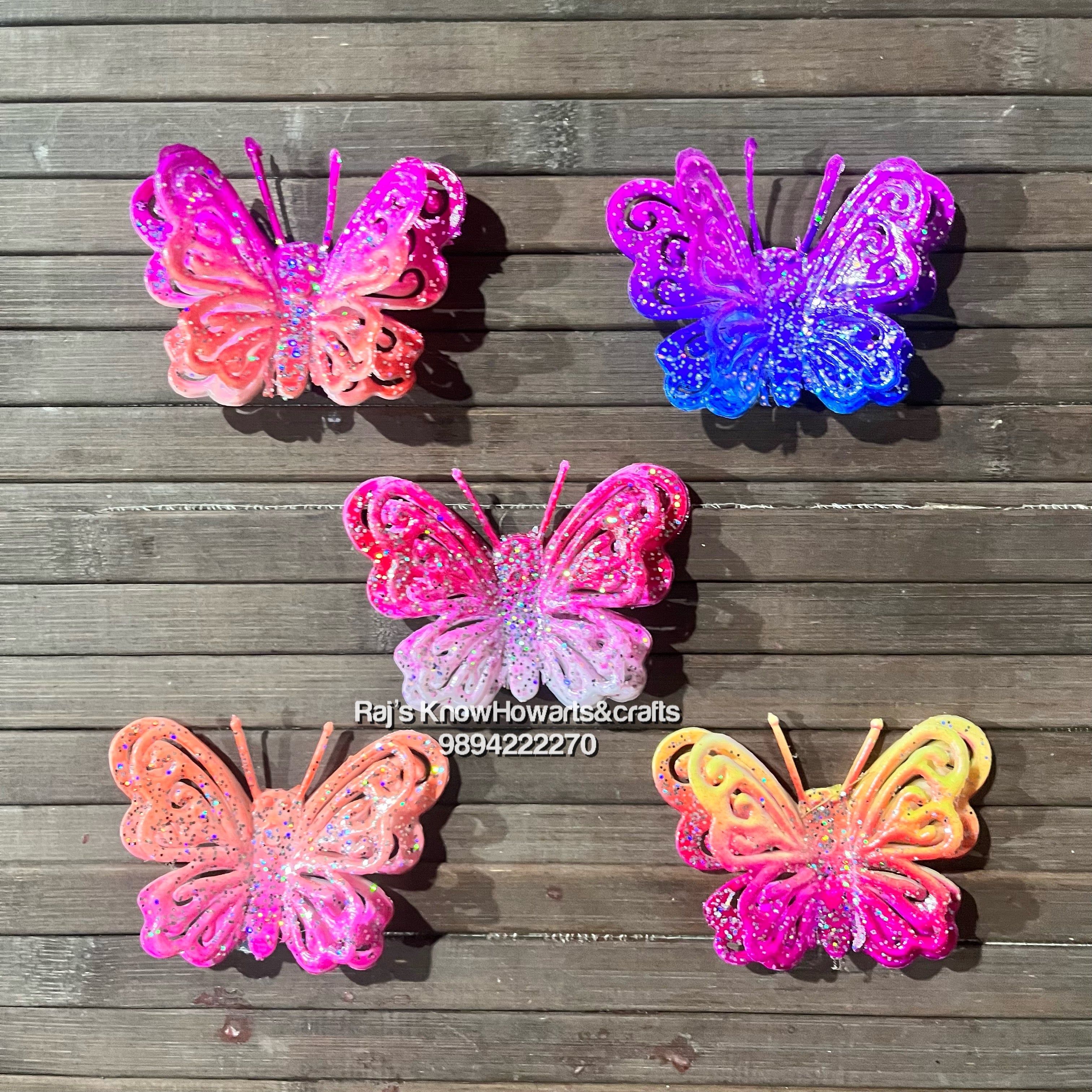 Assorted Butterfly hair clip  - 2 pc